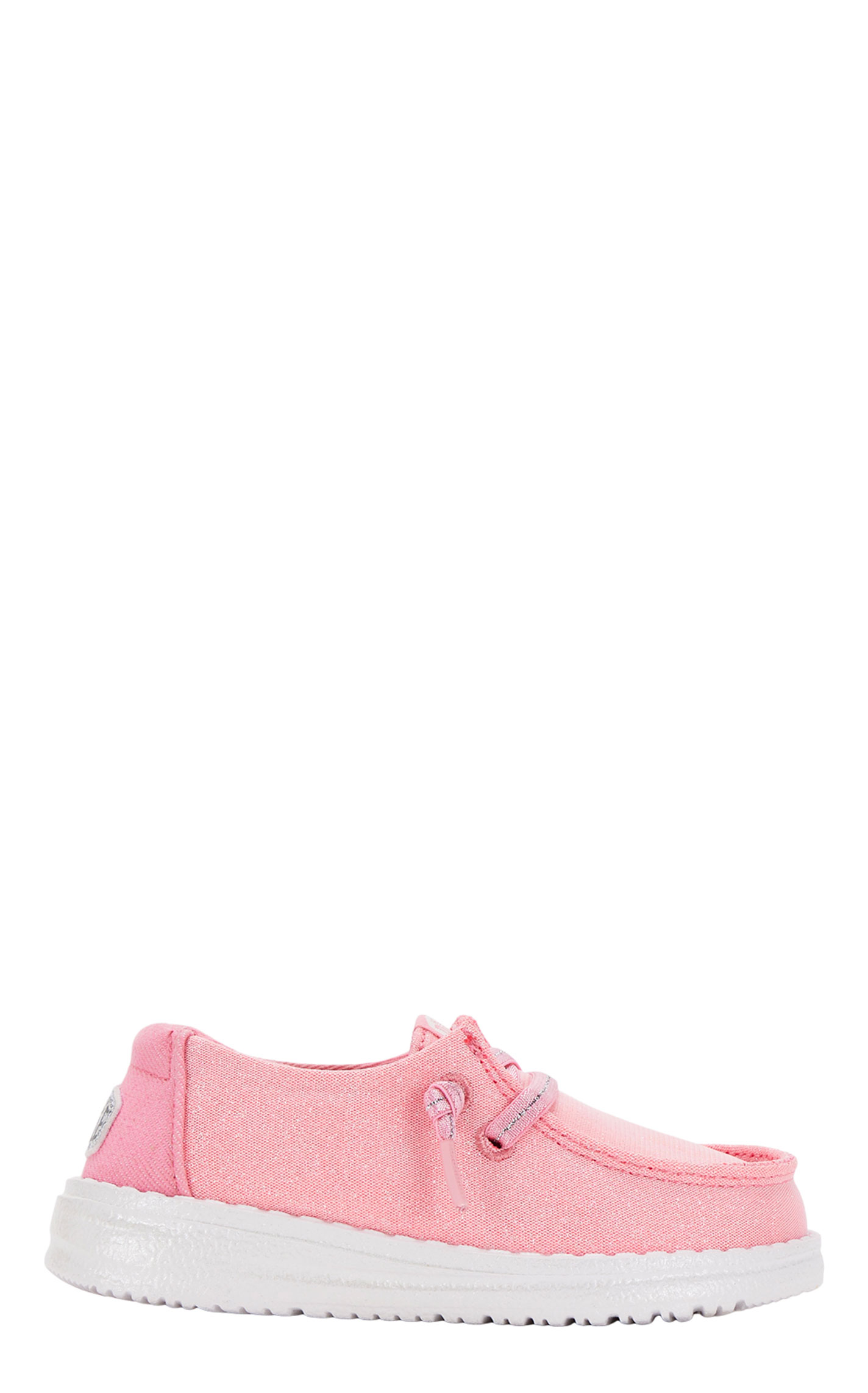 Hey Dude Toddler Girl's Wendy Shimmery Pink Moc Toe Casual Shoes - Image 1