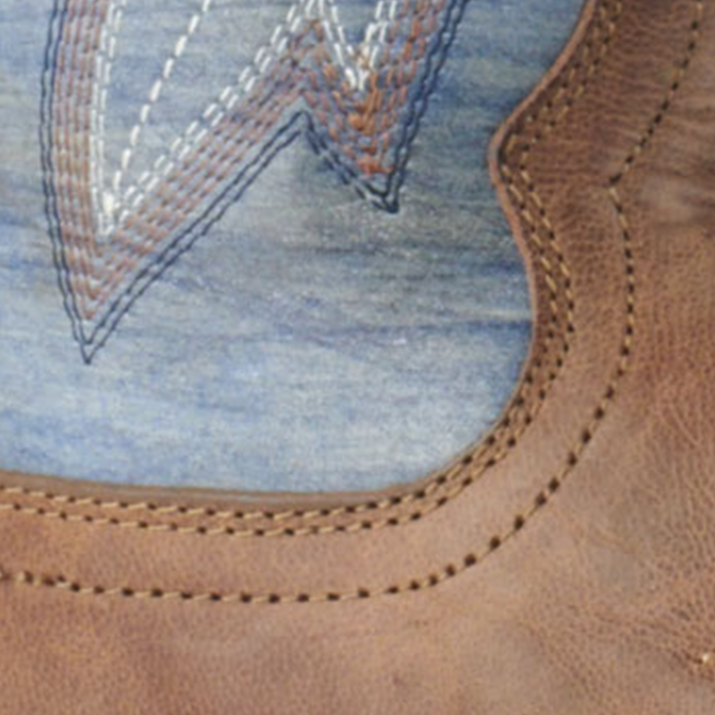 Ariat Men's Standout Brown and Cloud Blue Wide Square Toe Cowboy Boots - Image 1