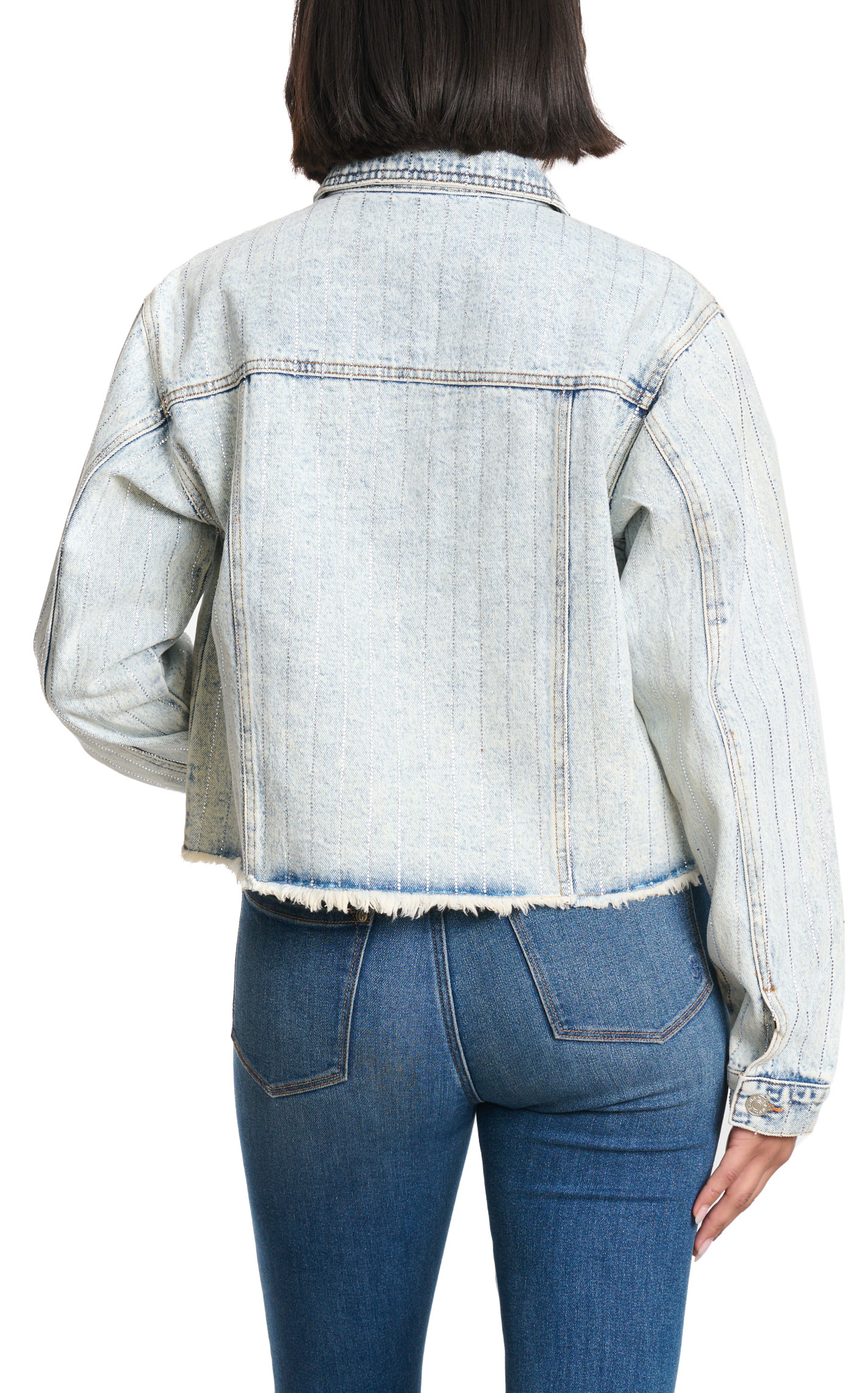 Blue B Women's Light Stone Wash Cropped Denim Jacket - Image 1