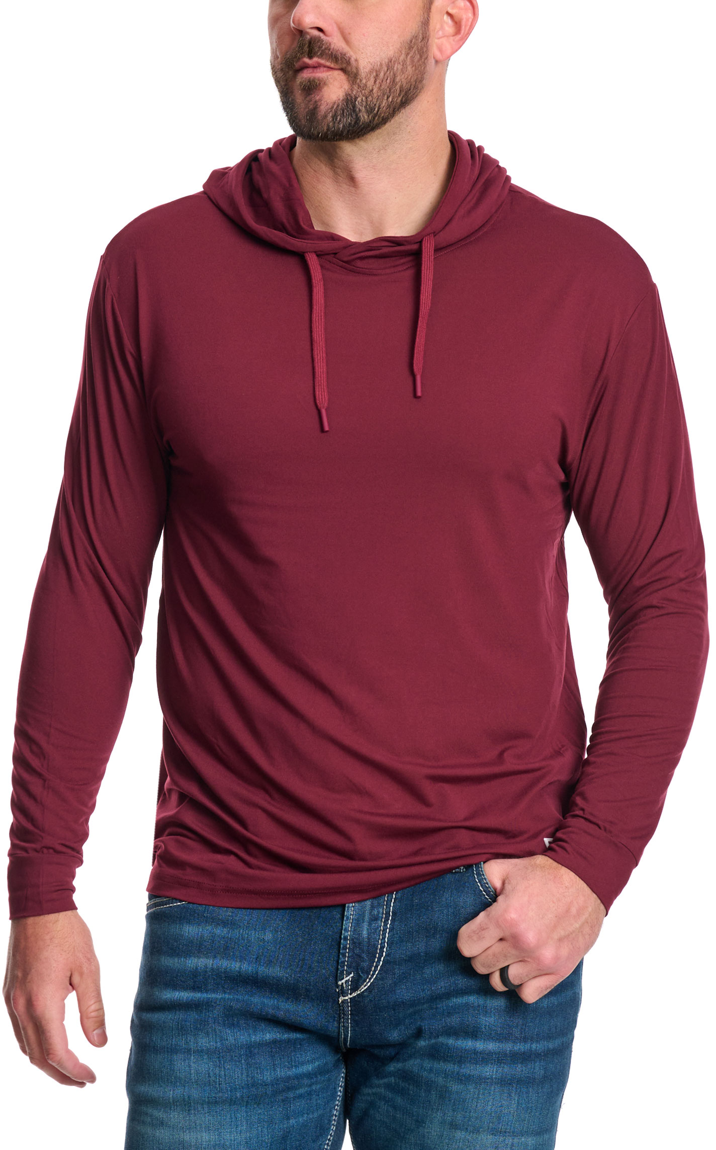 BURLEBO Men's Maroon Performance Outdoor Hoodie - Image 1