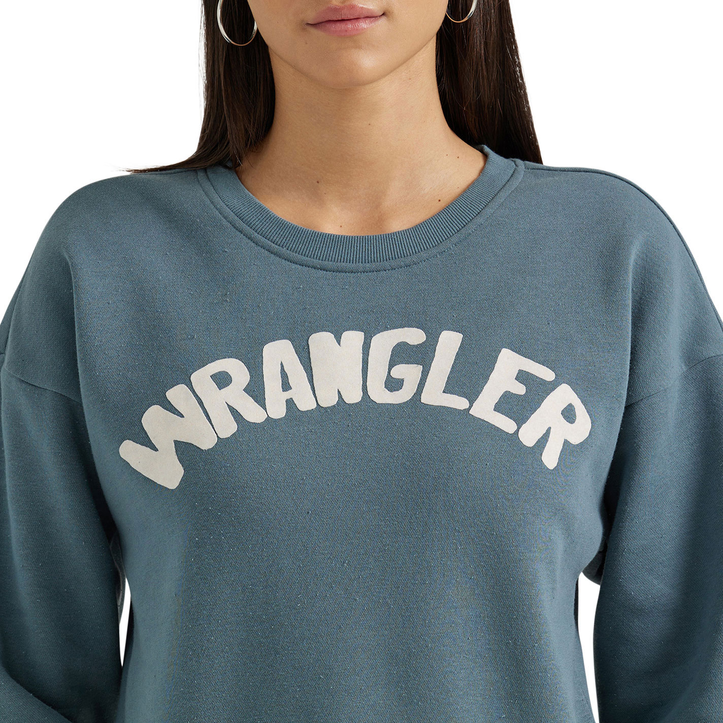 Wrangler Women's Stormy Ocean Logo Graphic Sweatshirt Pullover  - Image 1