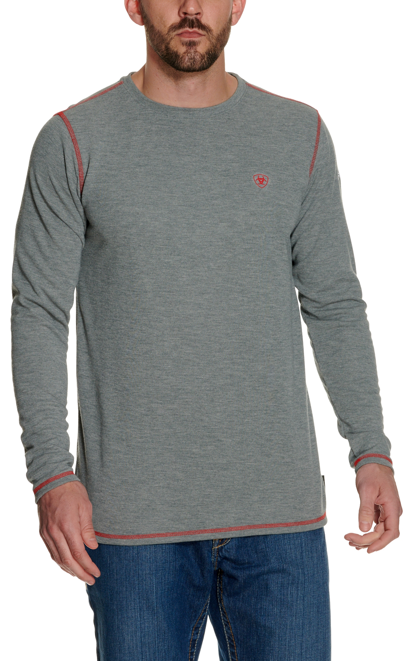 Ariat Men's Light Gray Polartec Baselayer Long Sleeve FR Work Shirt - Image 1