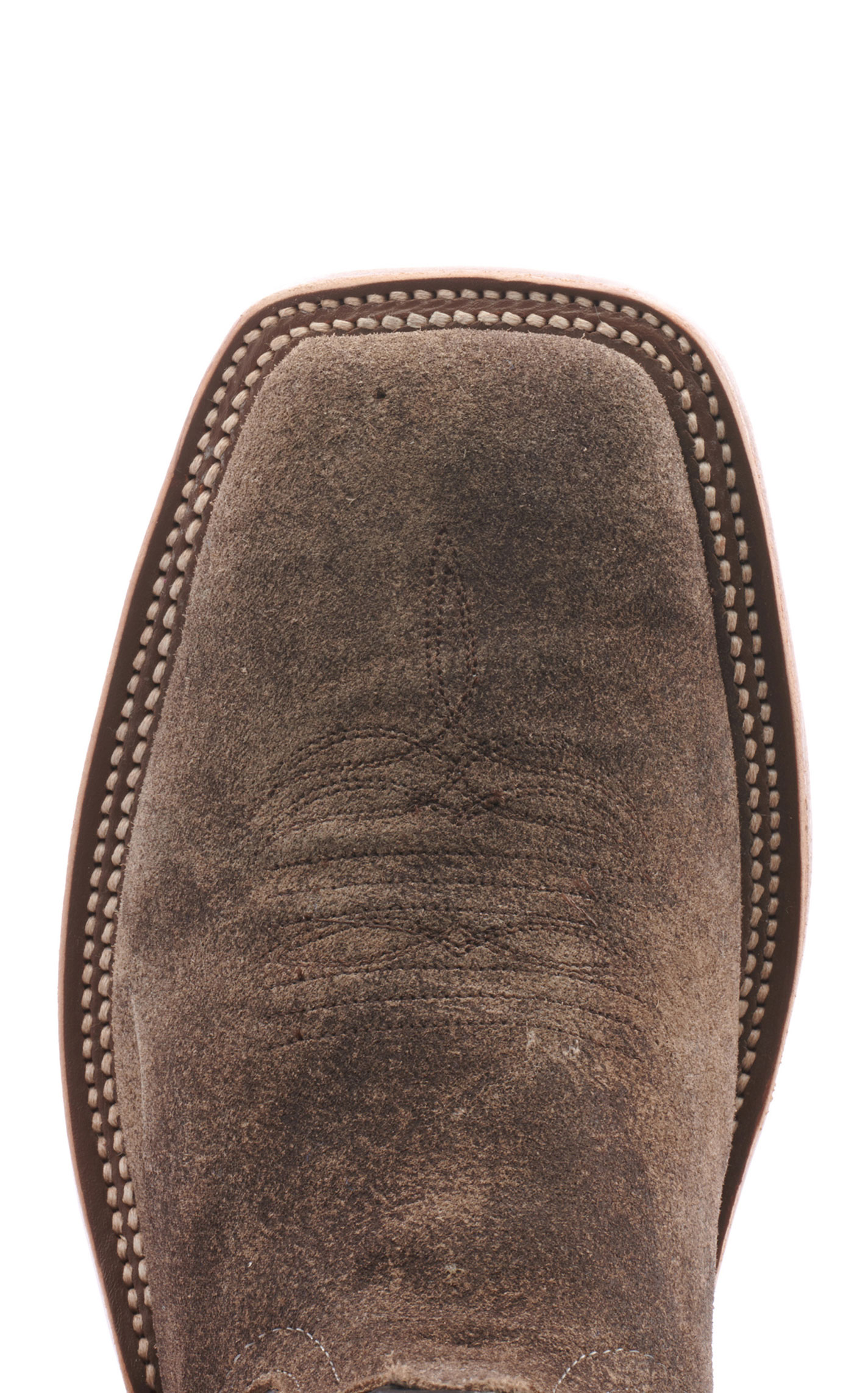 Anderson Bean Men's River Rock Gray Suede and Black Wide Square Toe Cowboy Boot - Image 1