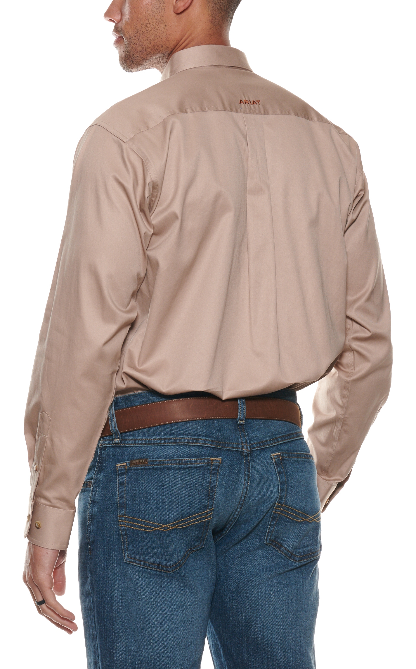 Ariat Men's Khaki Classic Fit Long Sleeve Western Shirt - Image 1