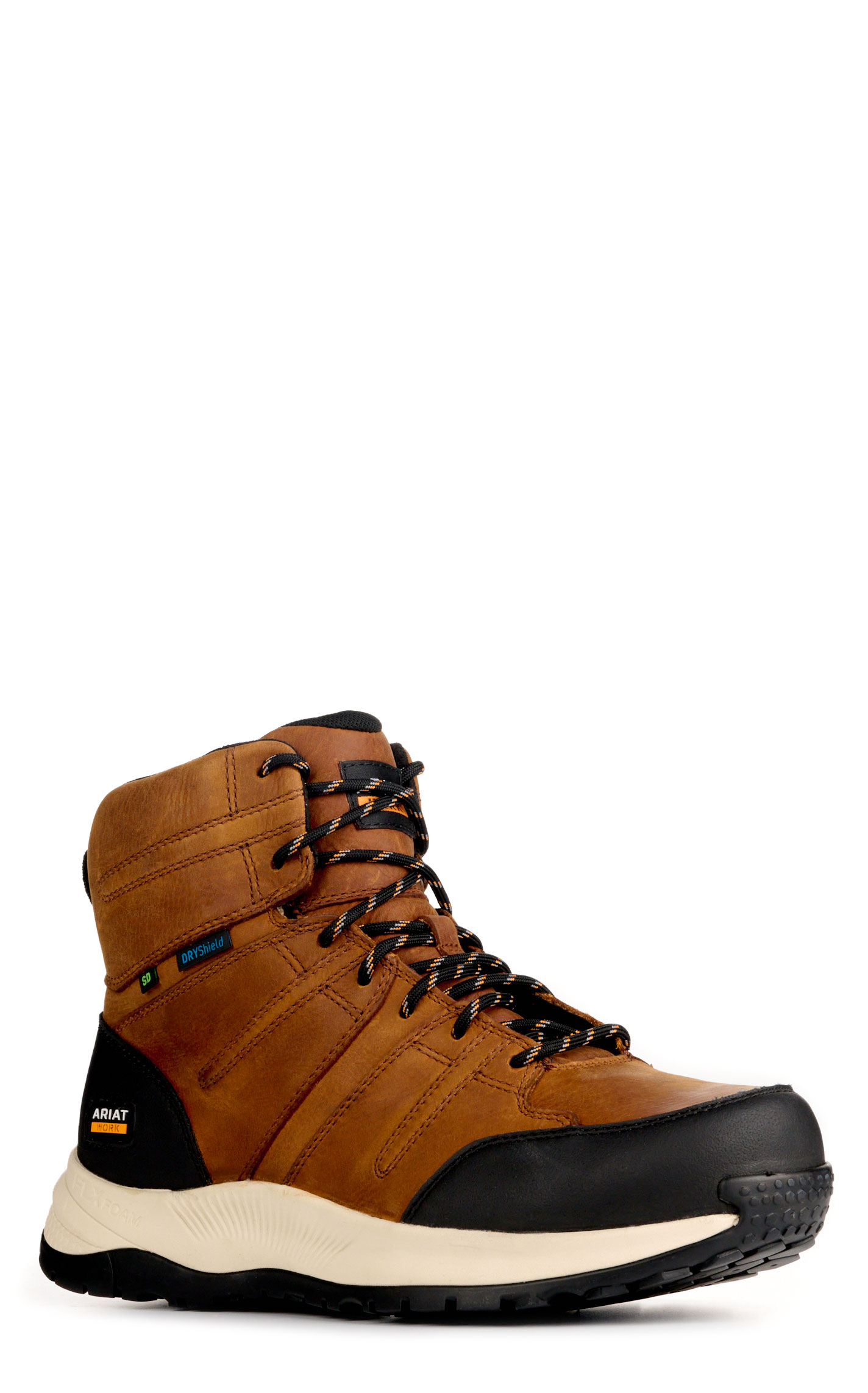 Ariat Men’s Outpace Shift Natural Brown Waterproof Round Composite Toe Work Boots - Image 1