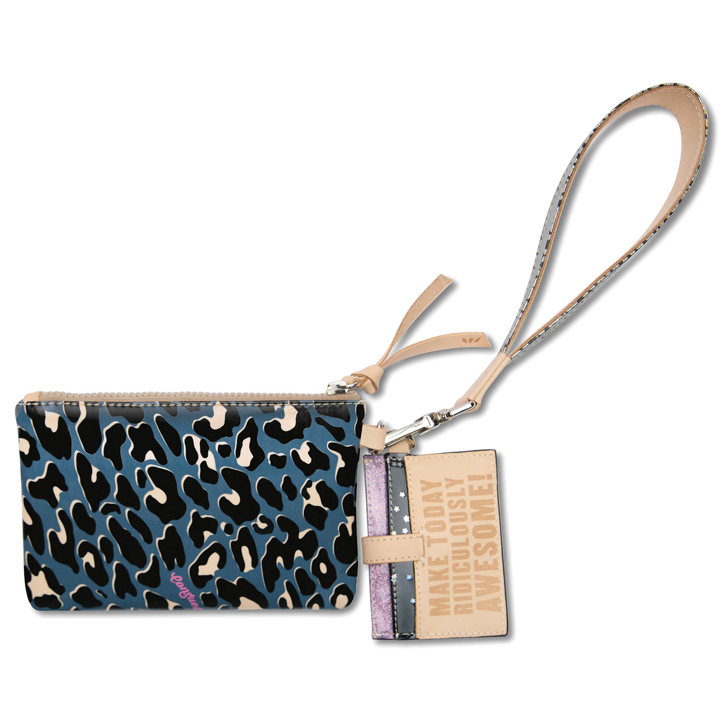 Consuela Dani Slate Blue & Black Leopard Print Combi Wallet - Image 1