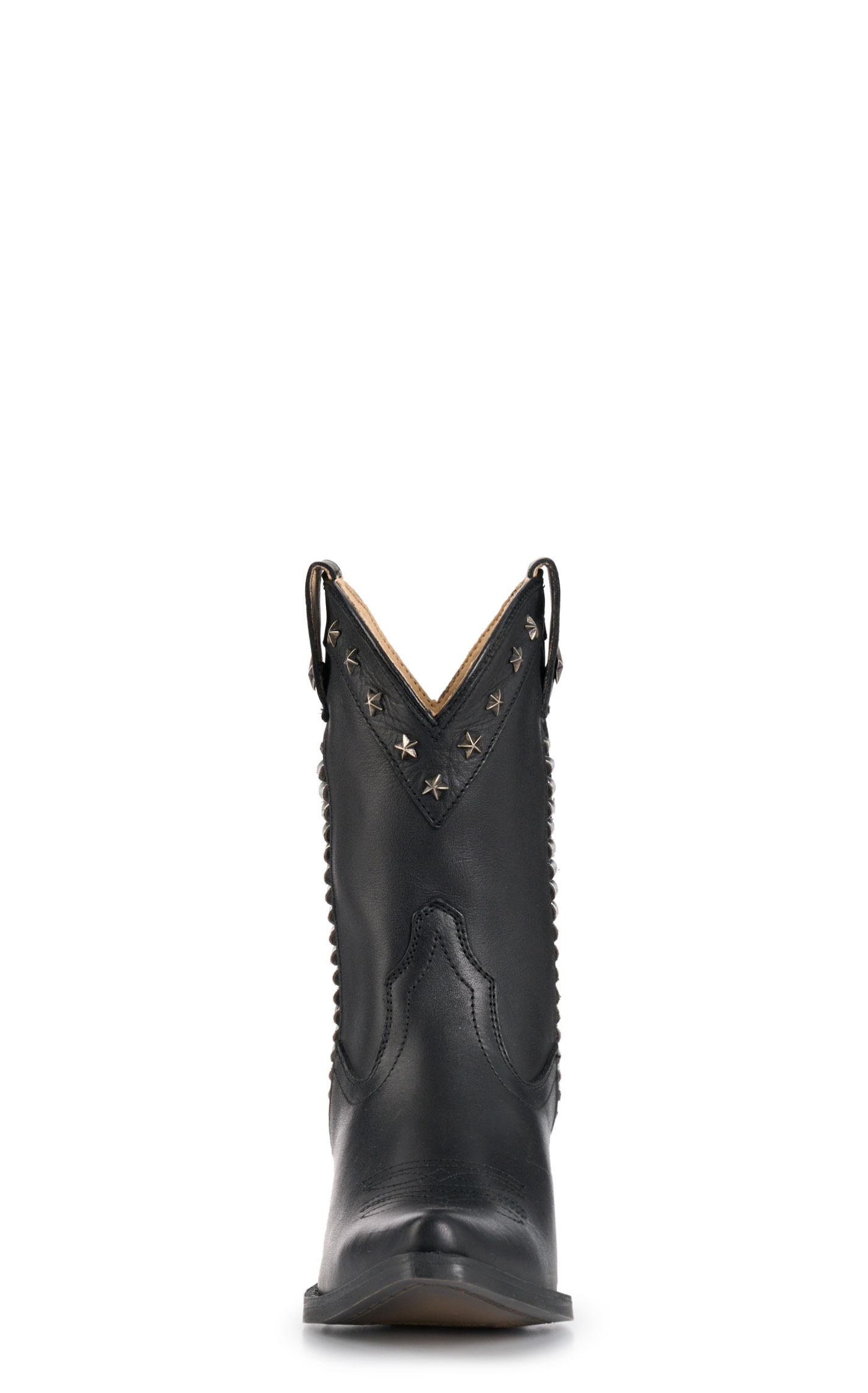 Rockin C Women’s Black with Silver Braiding Snip Toe Booties - Image 1