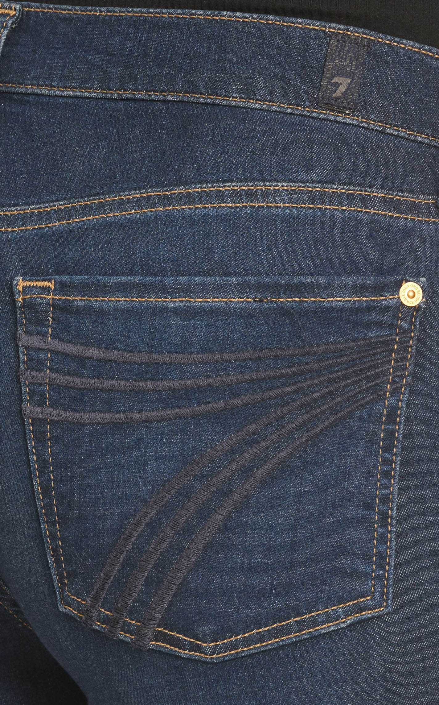 7 for All Mankind Women's Dark Wash Dojo Mid Rise Trouser Jeans - Image 4