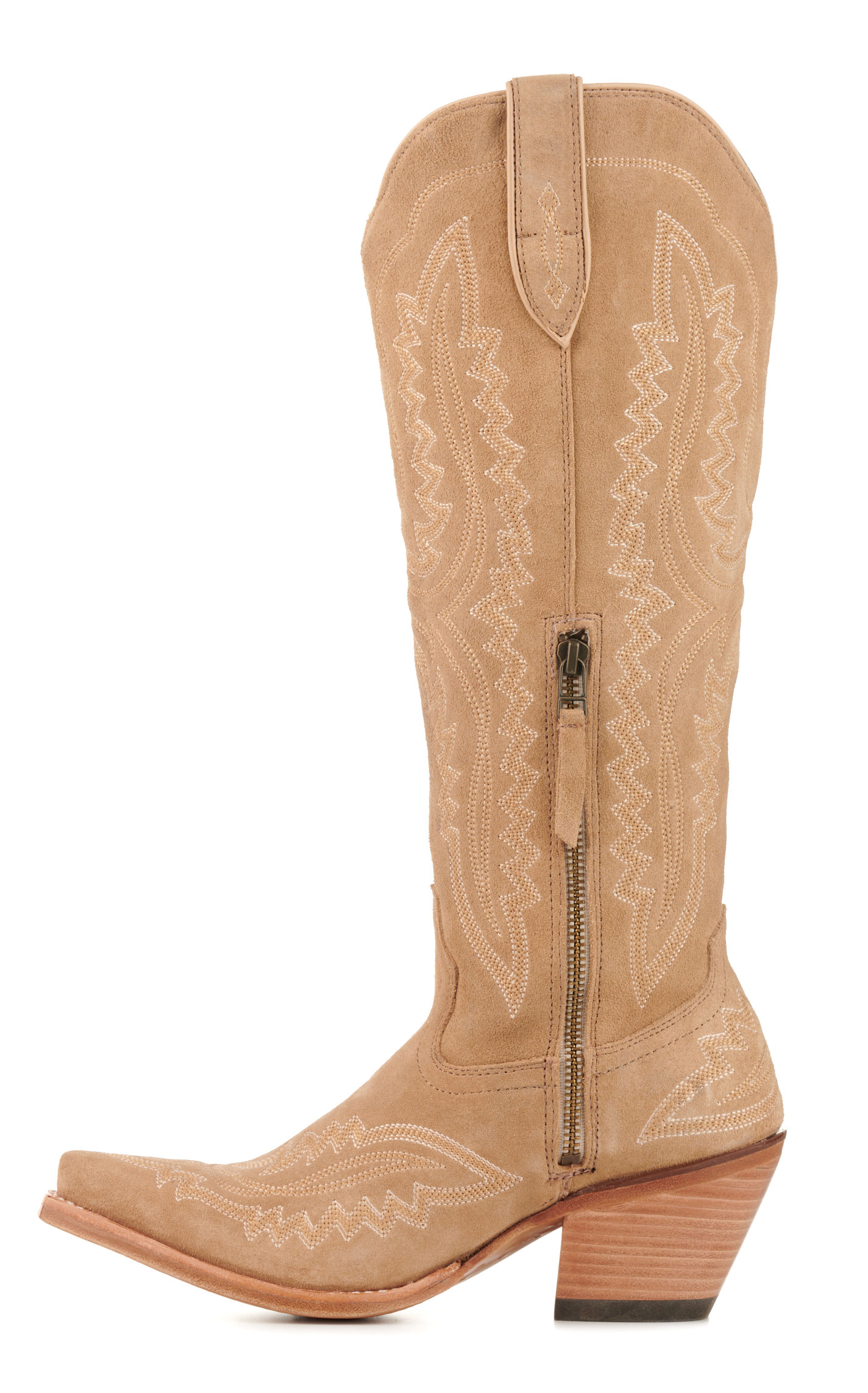 Ariat Women's Casanova Truly Taupe Suede Snip Toe Tall Cowboy Boots - Image 1