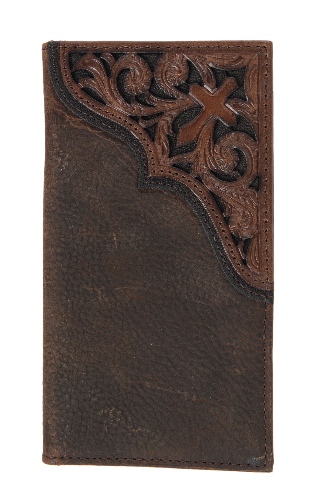 Ariat Rodeo Wallet/ Checkbook Cover with Scroll Cross Emboss - Image 1