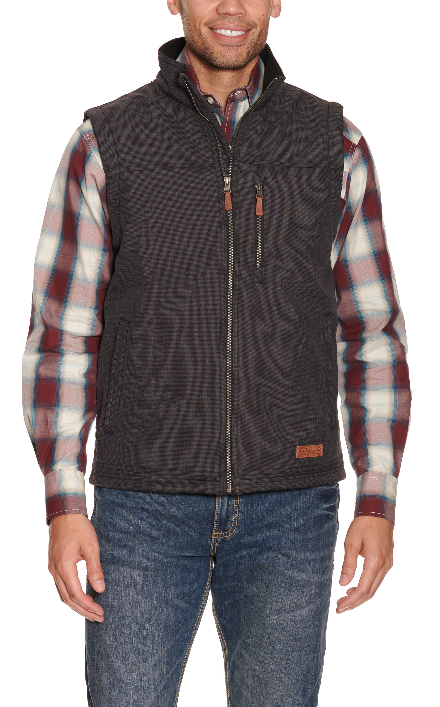Rafter C Men's Gray Concealed-Carry Pocket Bonded Vest - Image 1