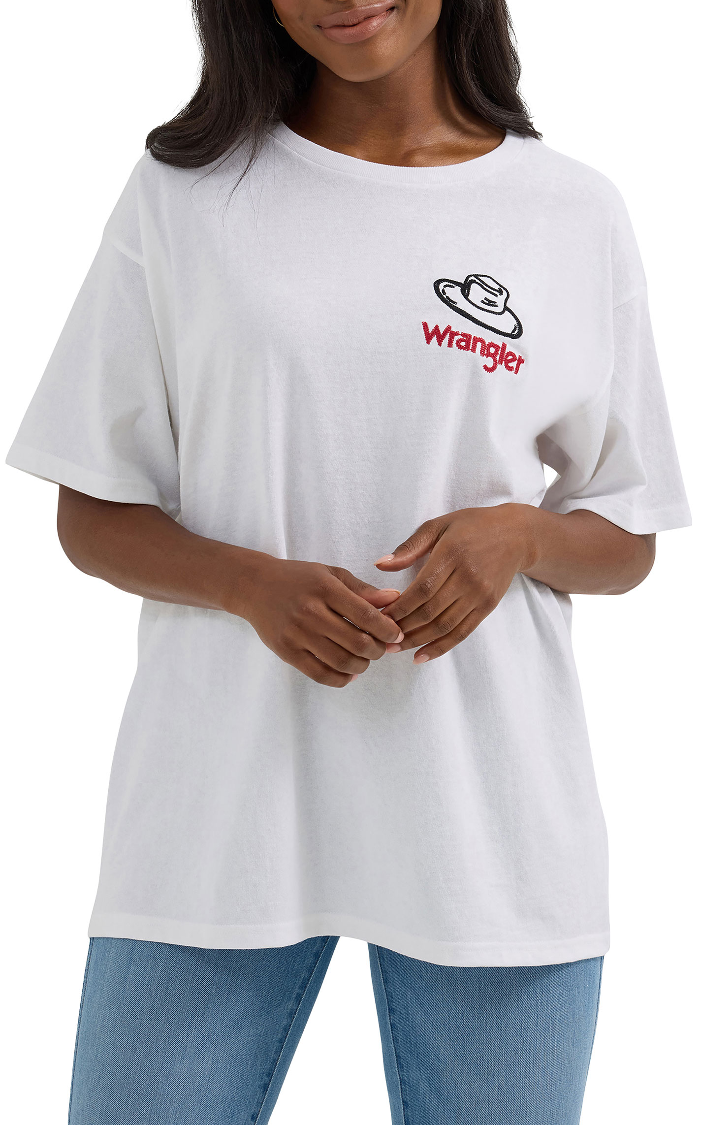 Wrangler Women's White Bucking Bronco Screen Print T-Shirt - Image 1