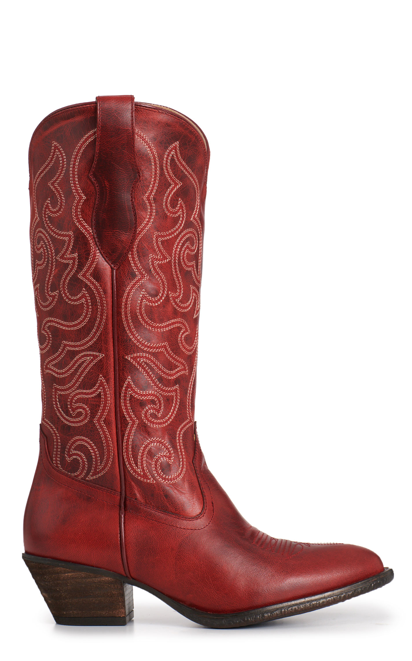 Rockin' C Women's Red Goat Leather R Toe Cowboy Boots - Image 1