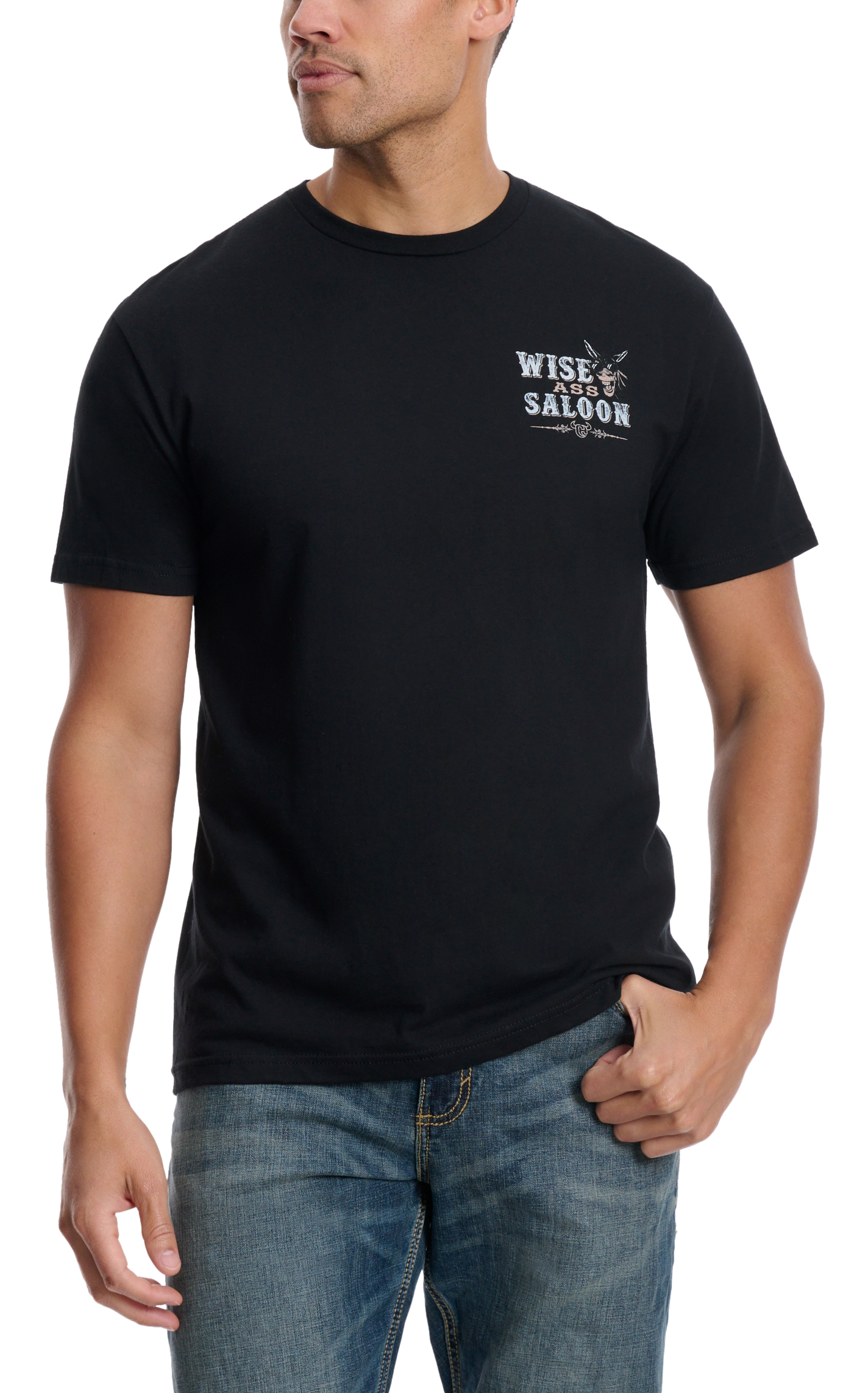 Cowboy Hardware Black Wise Ass Saloon Graphic T-Shirt - Image 2