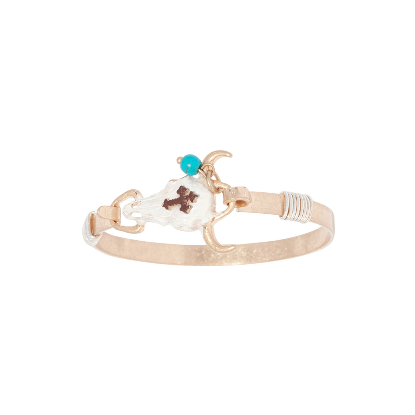 Blazin Roxx Golden Steer Head & Cross 3-Piece Jewelry Set - Image 1