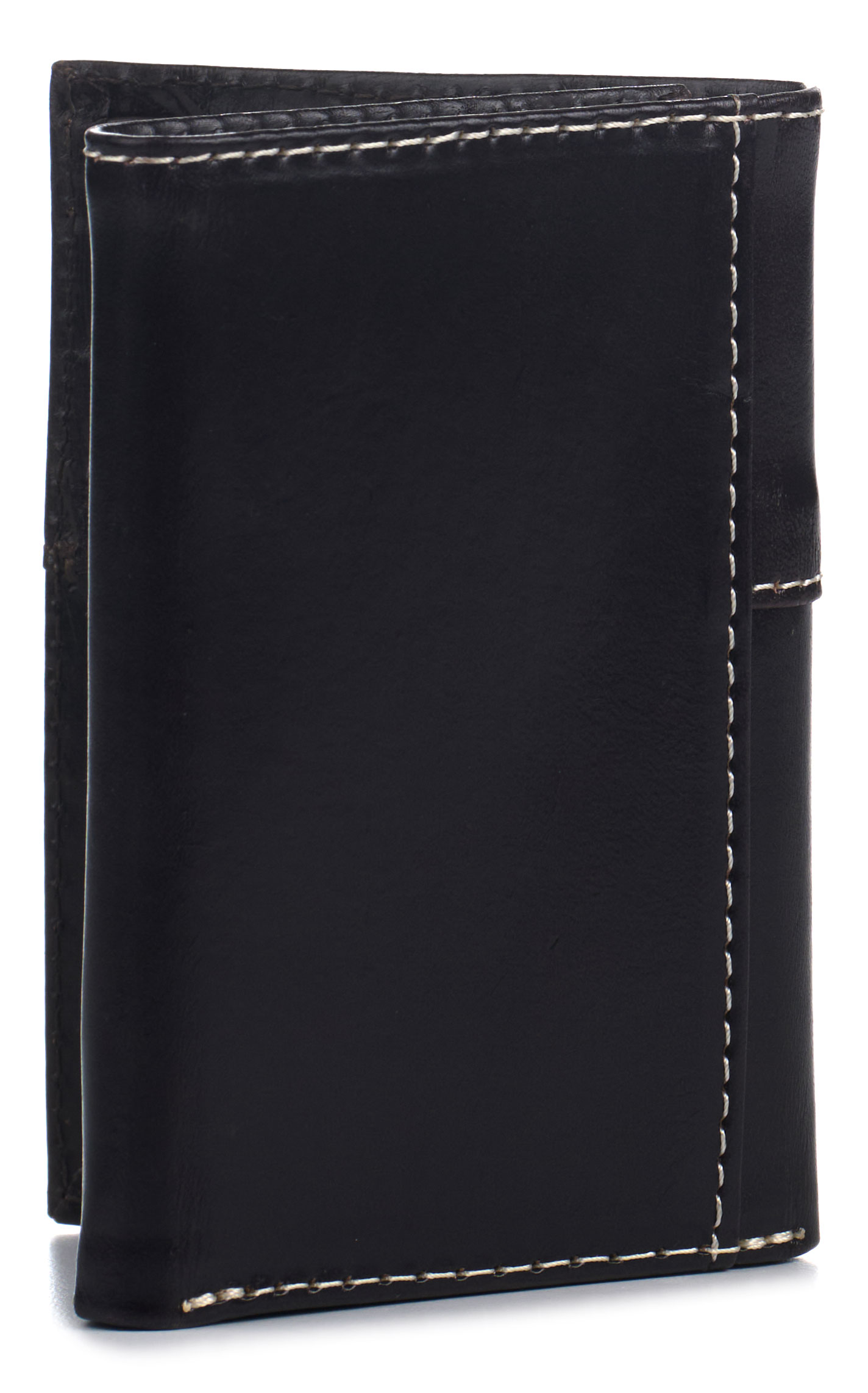 Ariat Men's Black & Cinnamon Tooled & Cross Accent Tri-Fold Wallet - Image 1