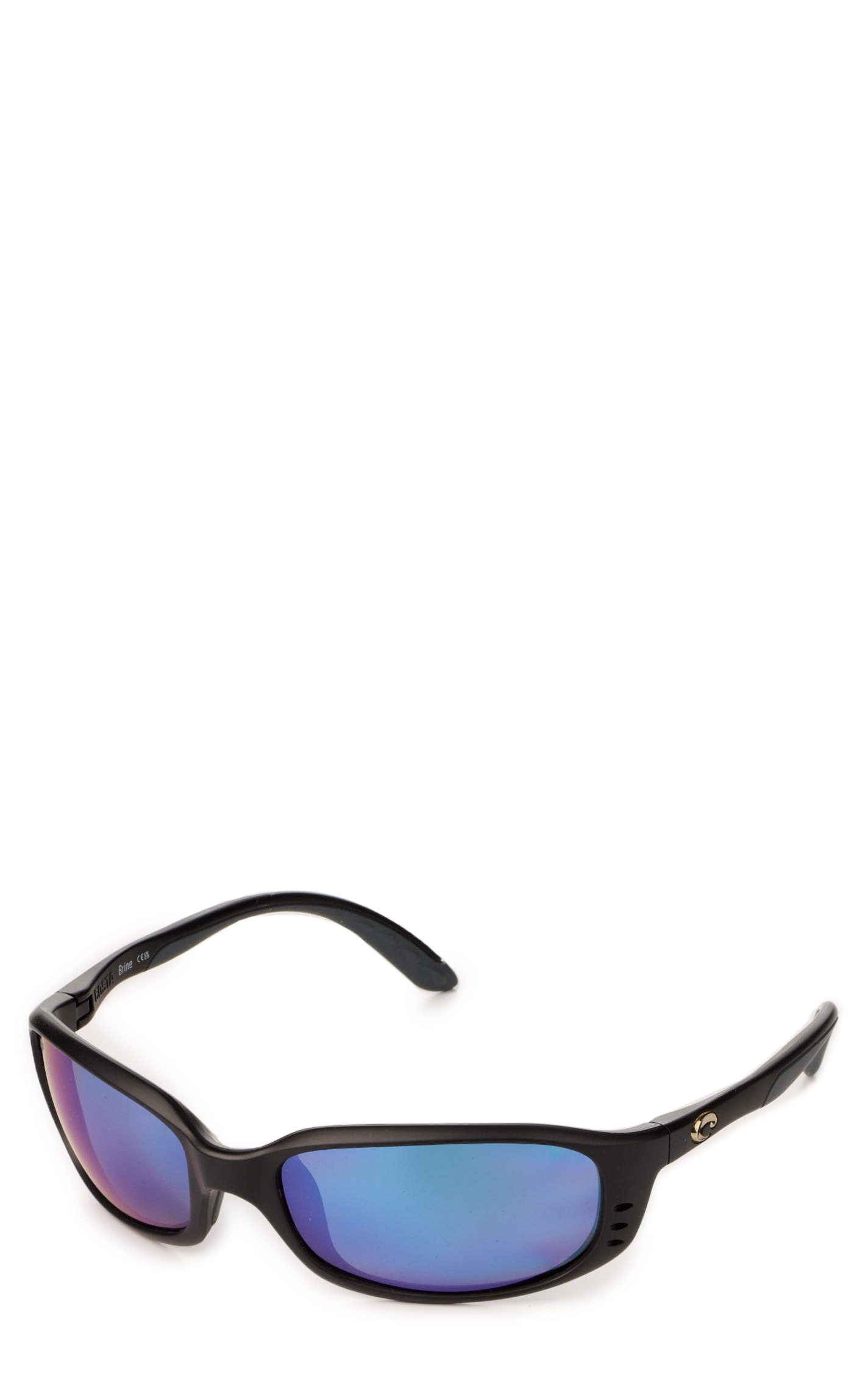 Costa Brine Matte Black Frames & Blue Mirror Lens Polarized Sunglasses - Image 1