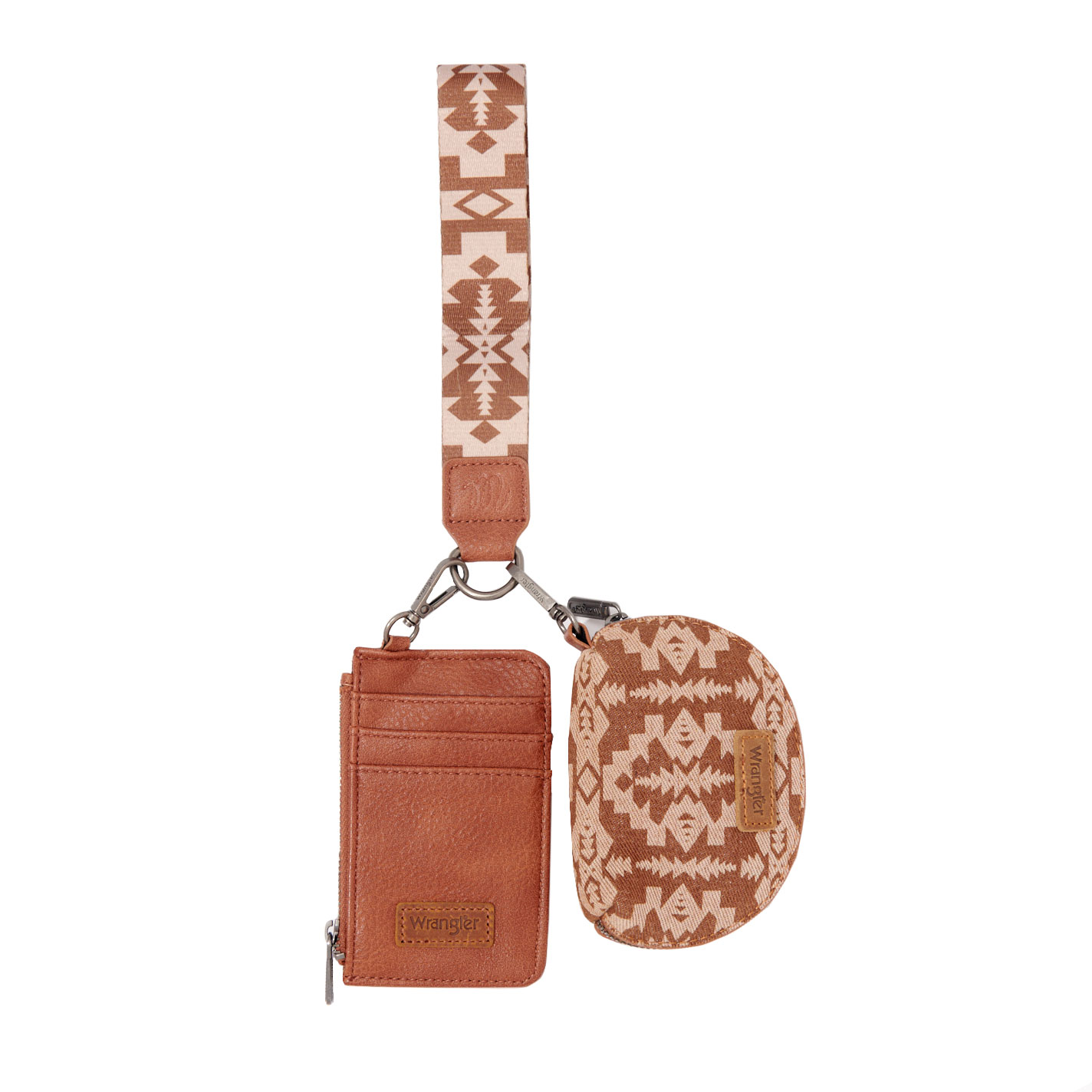 Wrangler Aztec Print Pouch & Light Brown Card Wristlet Wallet - Image 2