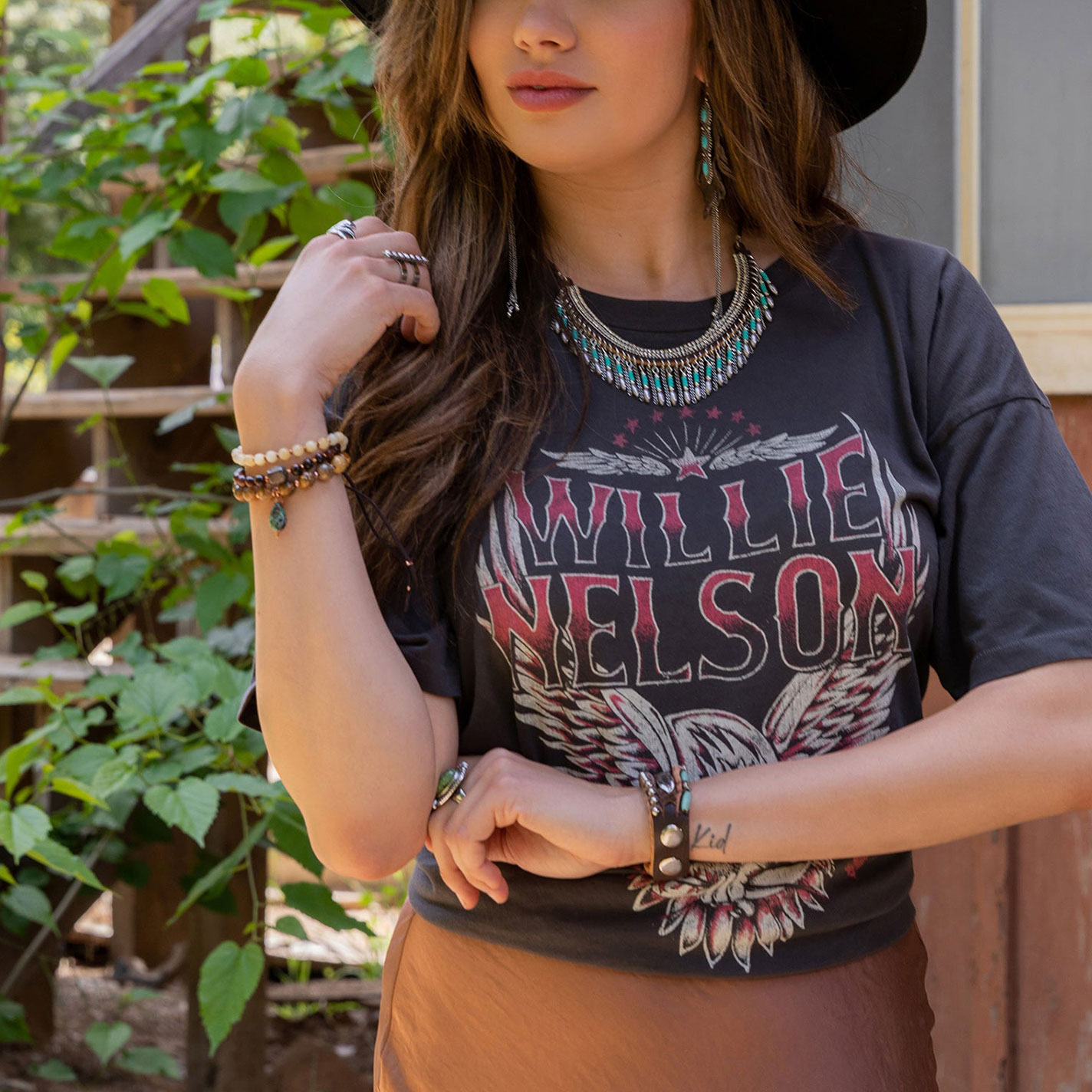 Cowgirl Confetti Turquoise All That Glitters Bib Necklace - Image 1