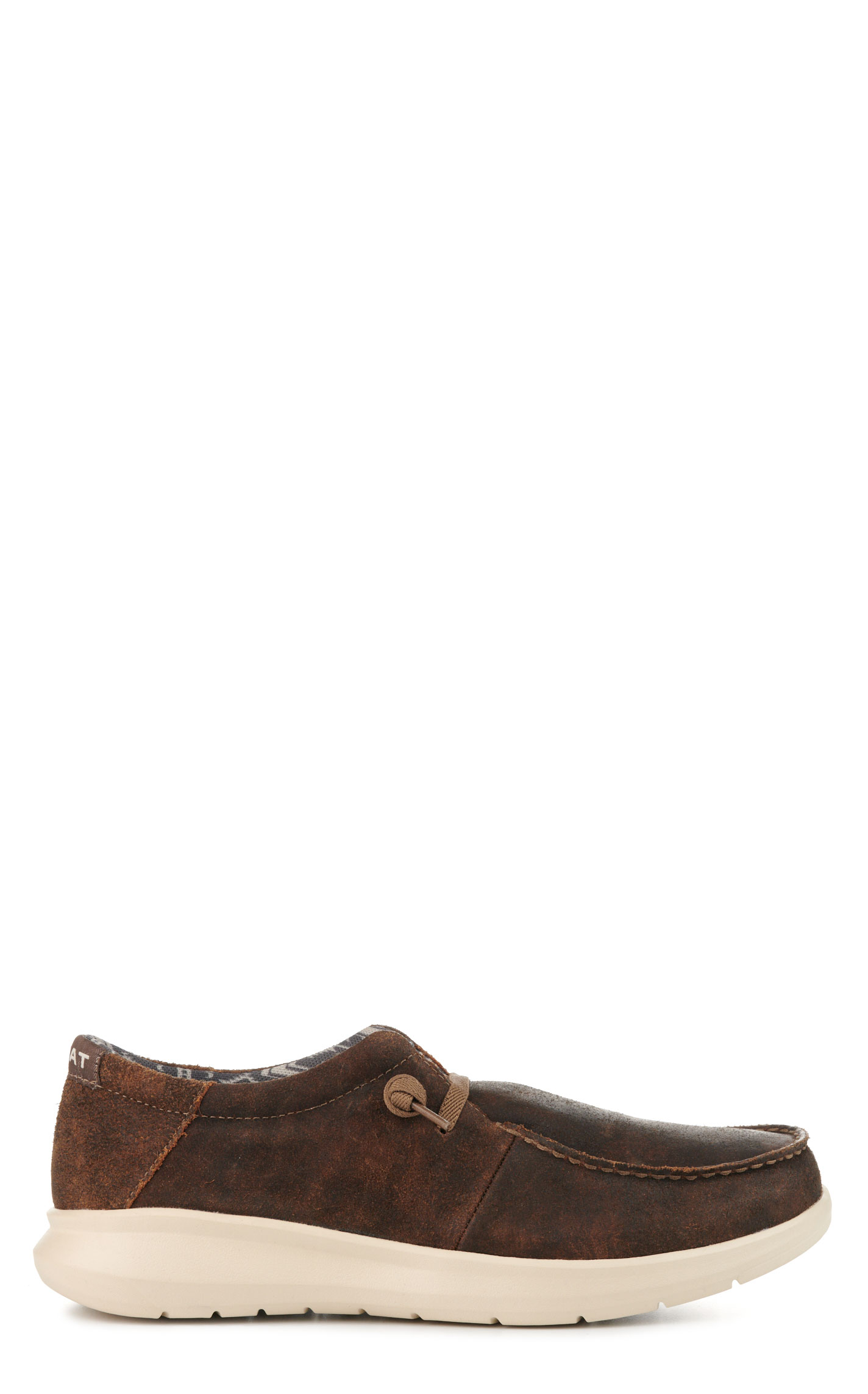 Ariat Men's Hilo Western Brown Leather Moc Toe Casual Shoes - Image 1