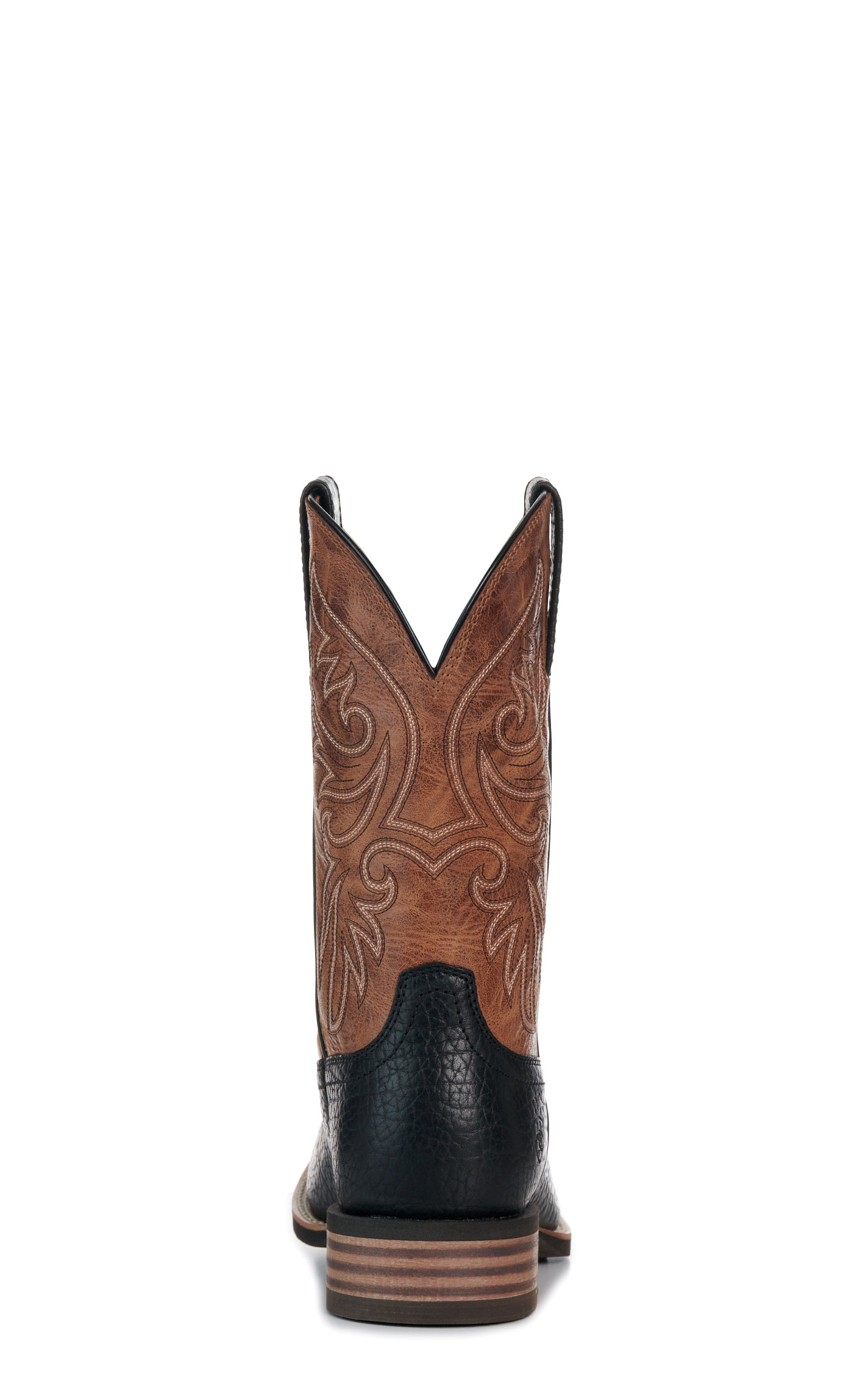 Ariat Men’s Black Adobe & Dark Tan Slingshot Wide Square Toe Cowboy Boots - Image 1