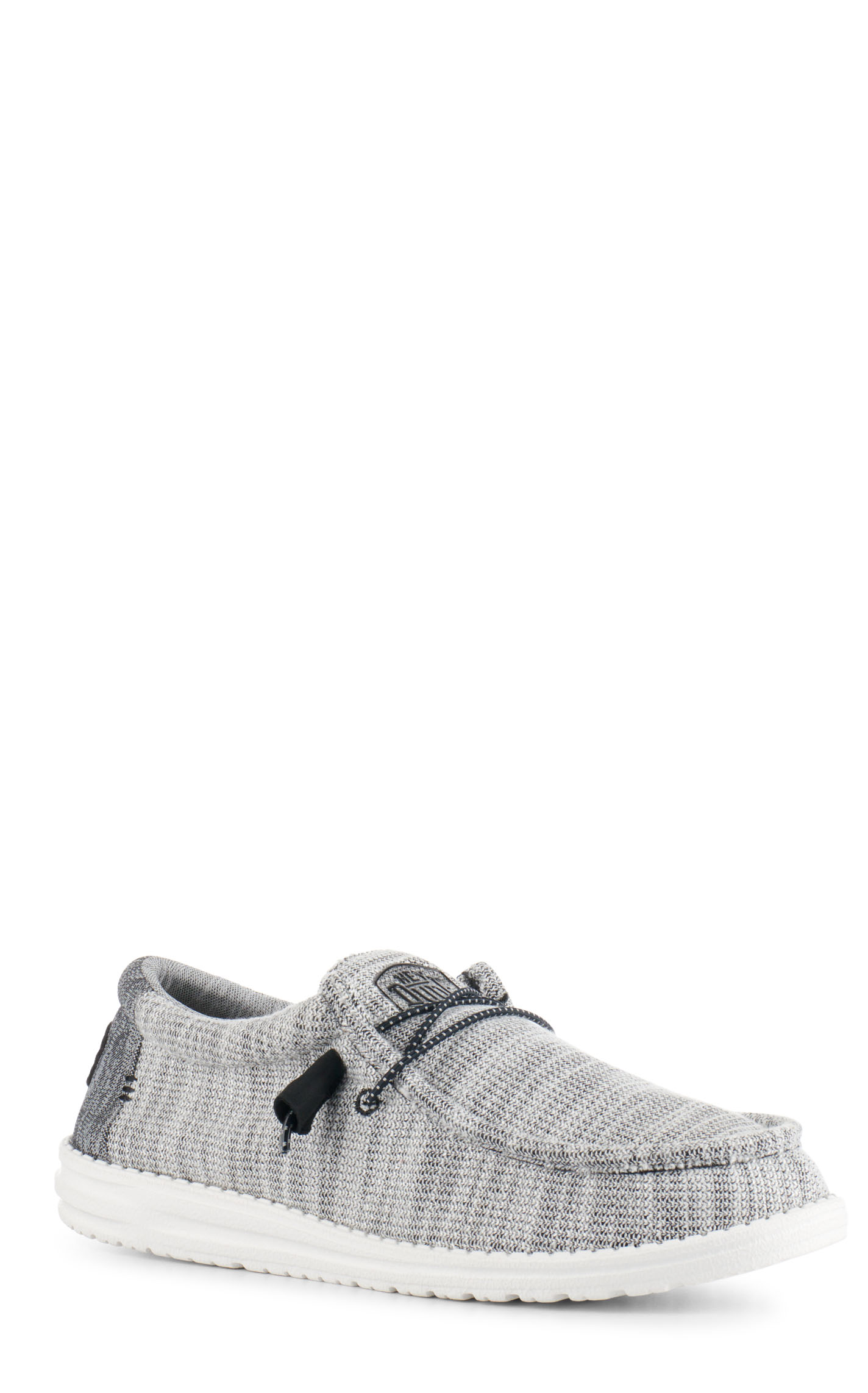 Hey Dude Men's Wally Stretch Yin & Yang Gray Round Toe Lace Up Casual Shoes - Image 1