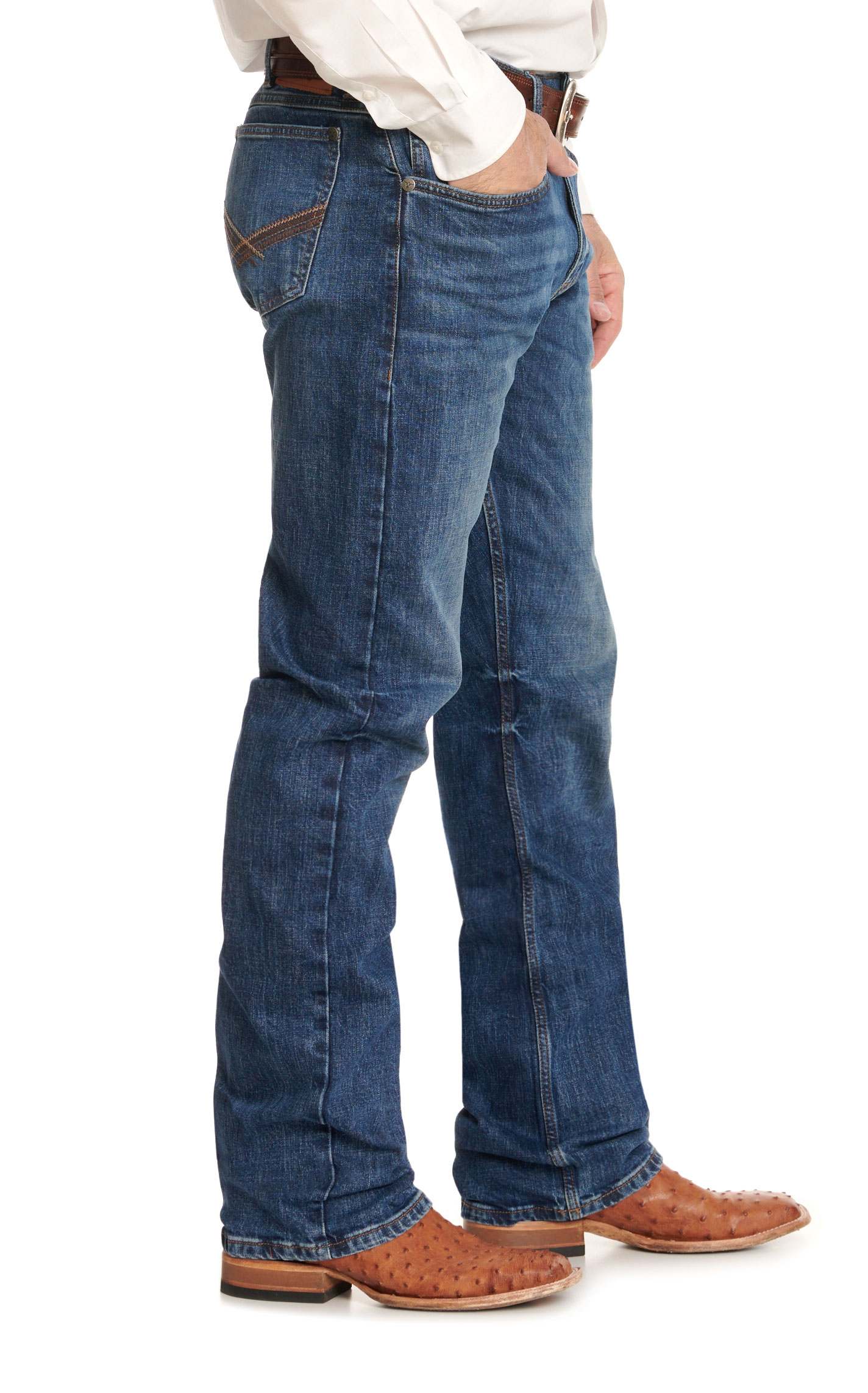 Wrangler 20X Men's Barksdale 42 Medium Wash Vintage Boot Cut Jeans - Image 1