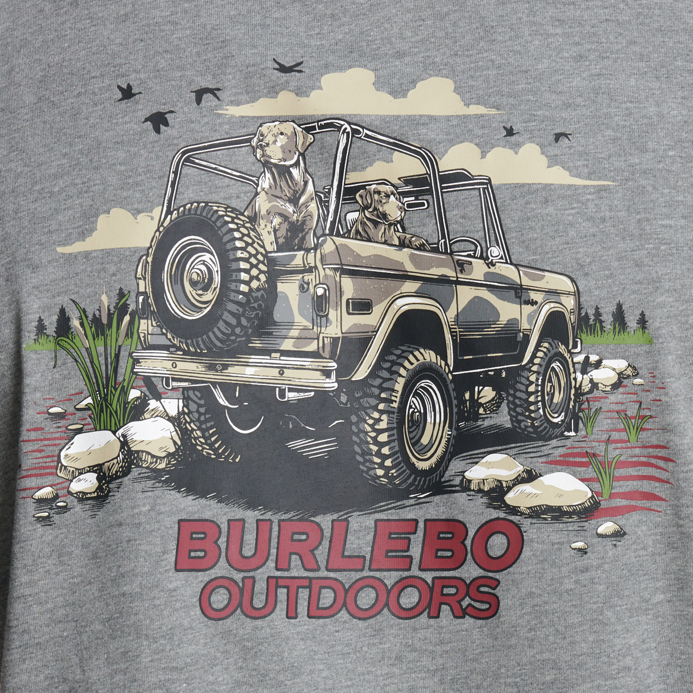Burlebo Men's Off Road Bronco Heather Gray Graphic T-Shirt - Image 1