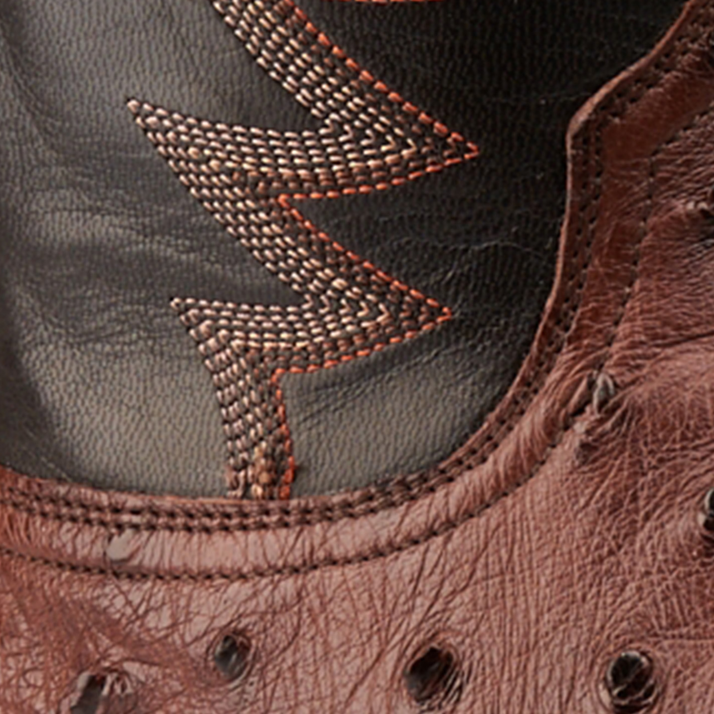 Lucchese Men's Kango Tabacco and Brown Full Quill Ostrich Wide Square Toe Exotic Cowboy Boots - Image 1