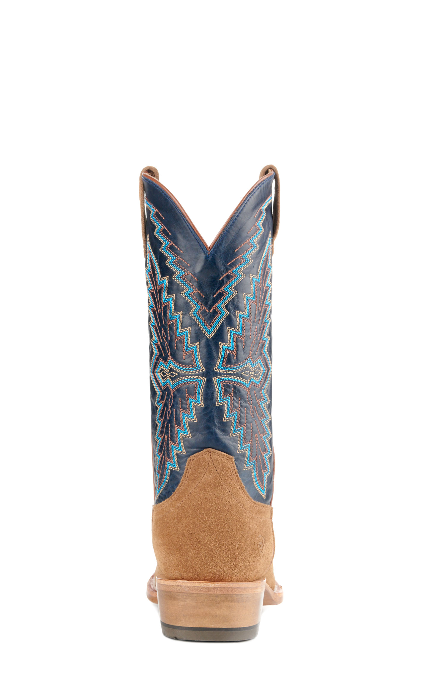 Ariat Men's Futurity Showman Tan Roughout and Navy TekStep Punchy Square Toe Cowboy Boots - Image 1