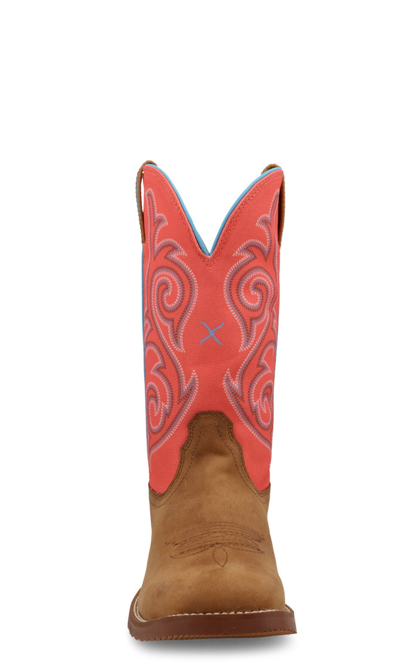 Twisted X Women's Tech X Distressed Saddle and Salmon CellStretch Wide Square Toe Cowboy Boots - Image 5
