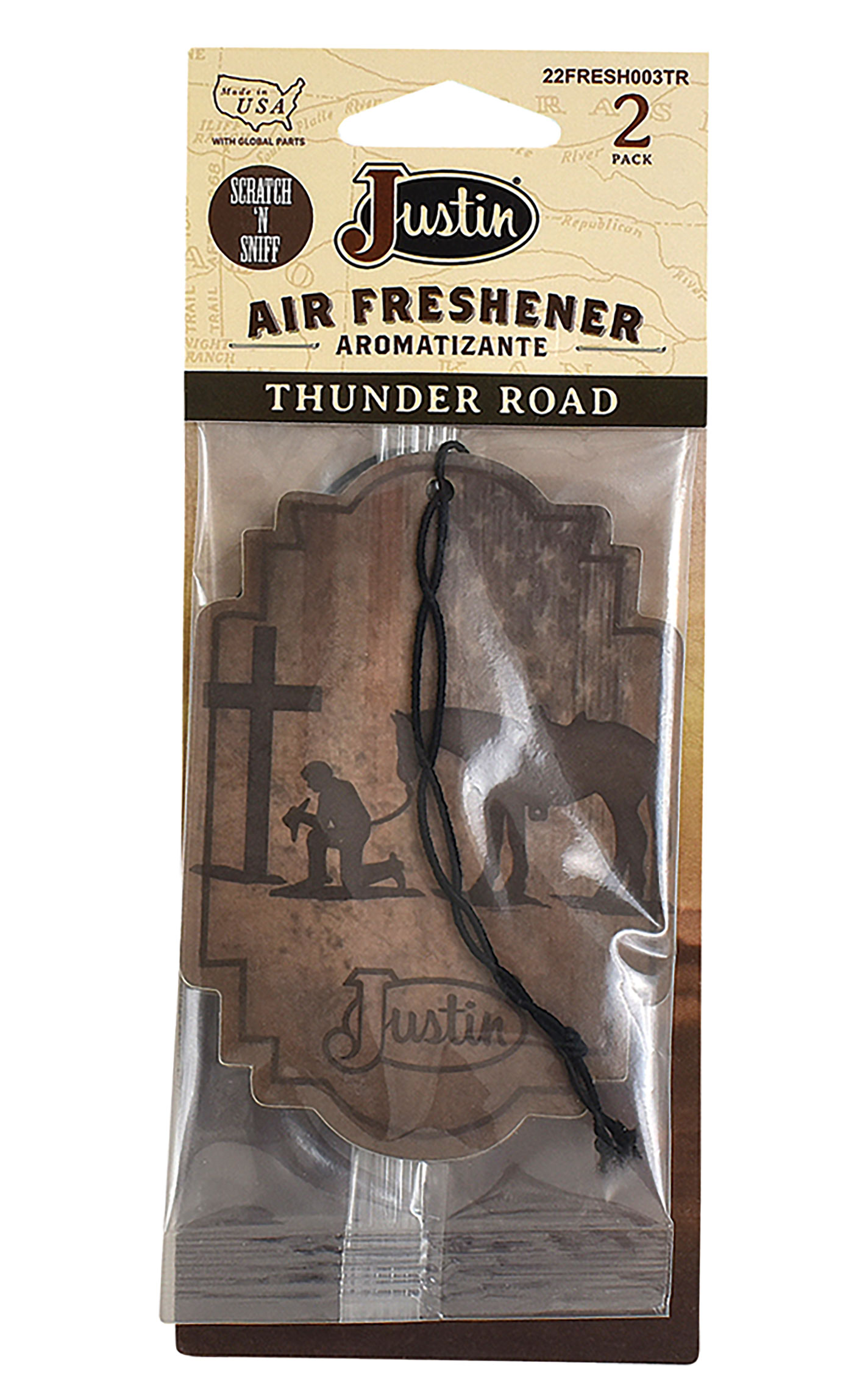 Justin Cowboy Church Air Freshener (Thunder Road Scent) - Image 1
