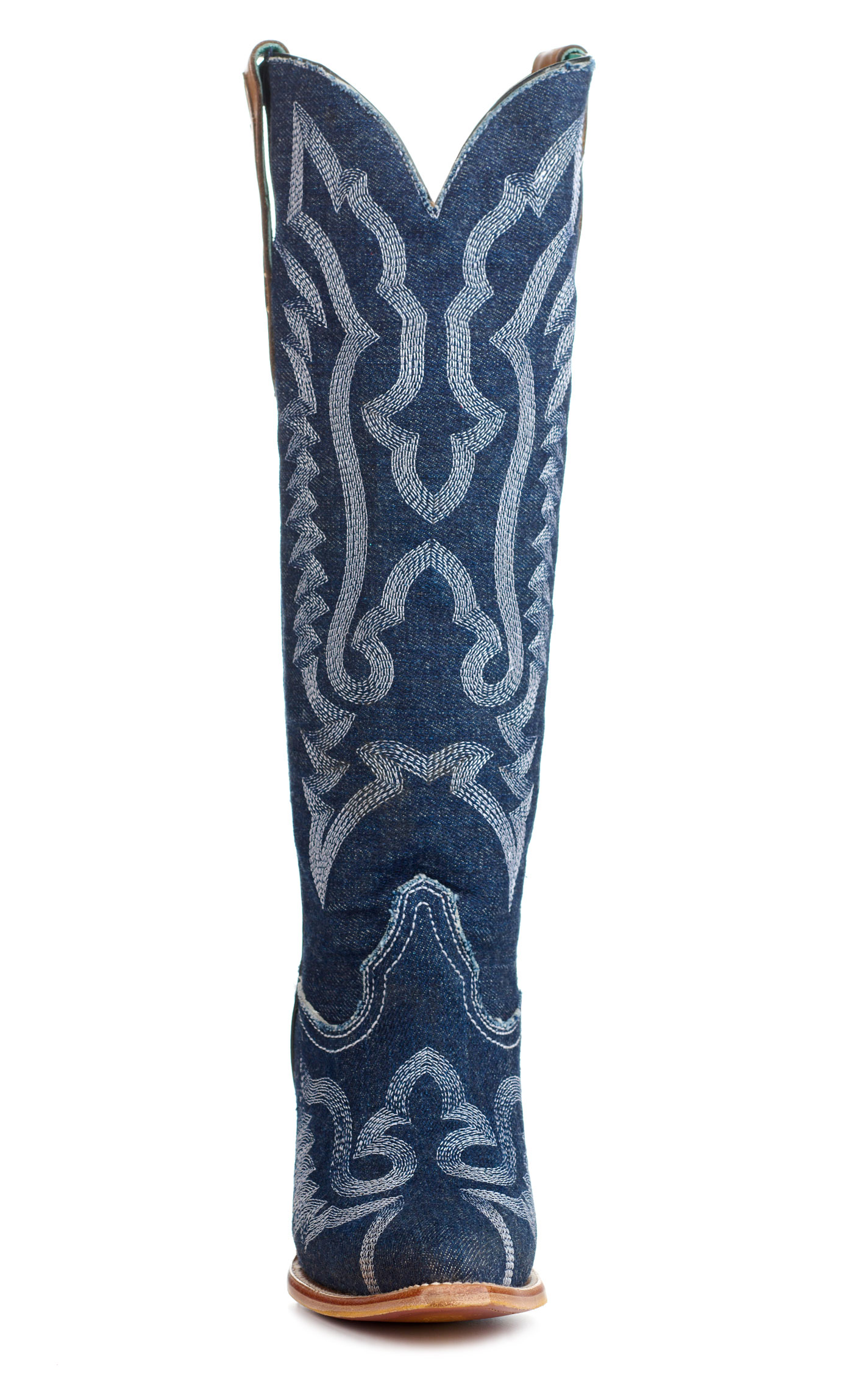 Corral Women's Denim Pointed Toe Tall Cowboy Boots - Image 1