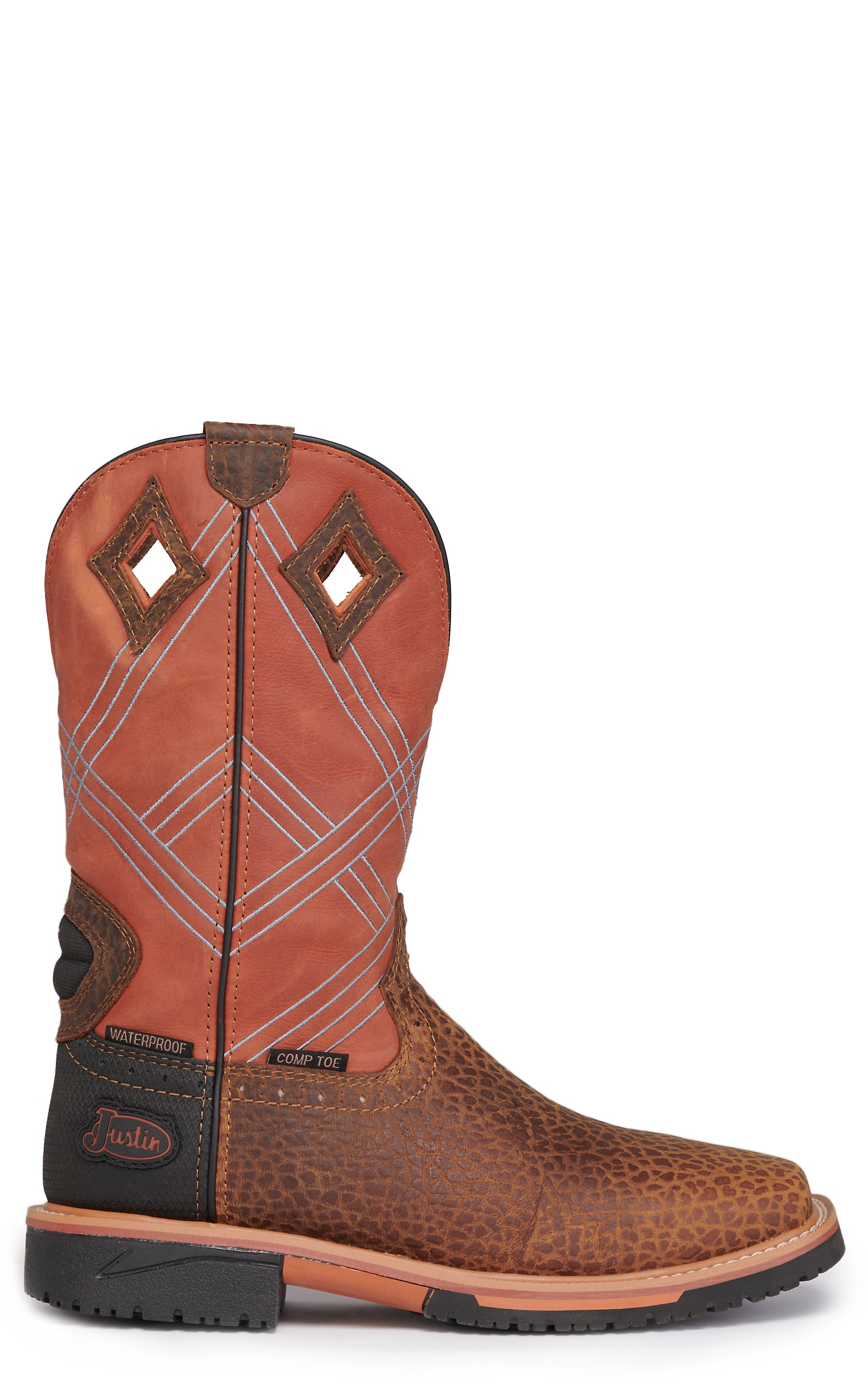 Justin Men's Stampede Dalhart Waterproof Wide Square Composite Toe Work Boots - Image 1