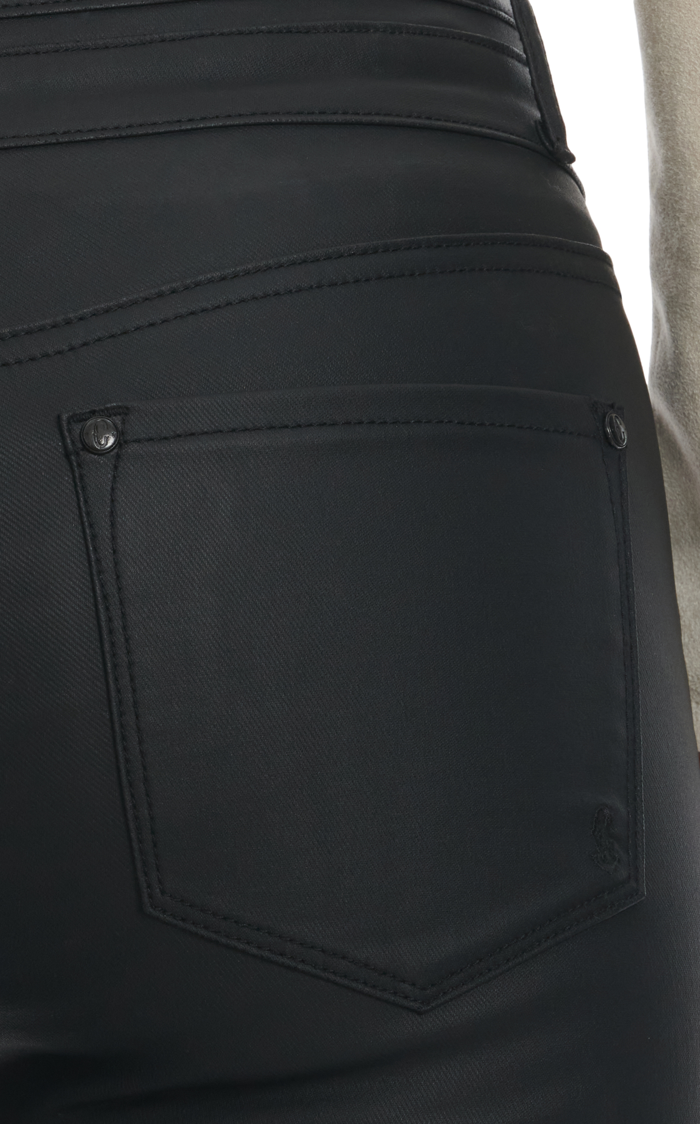 Rockin C Women's Black High Rise Flare Leg Vegan Leather Pants - Image 1