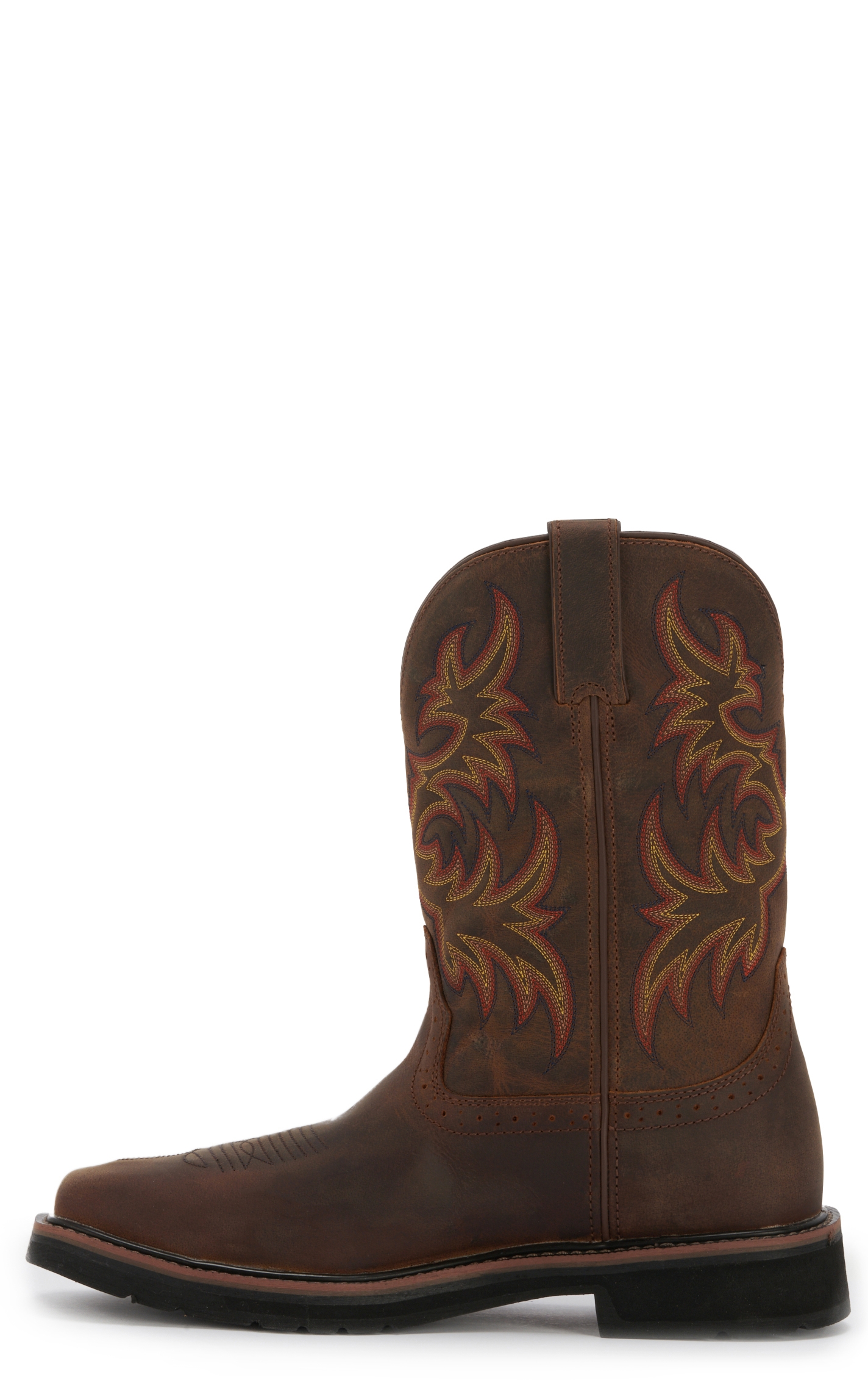 Justin Men's Stampede Driller Dark Brown Waterproof Square Steel Toe Work Boot - Image 1