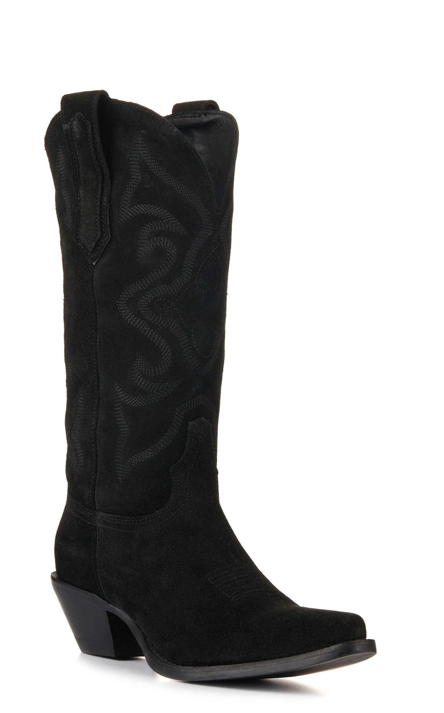 Dingo Women's Out West Black Roughout Snip Toe Cowboy Boots - Image 1