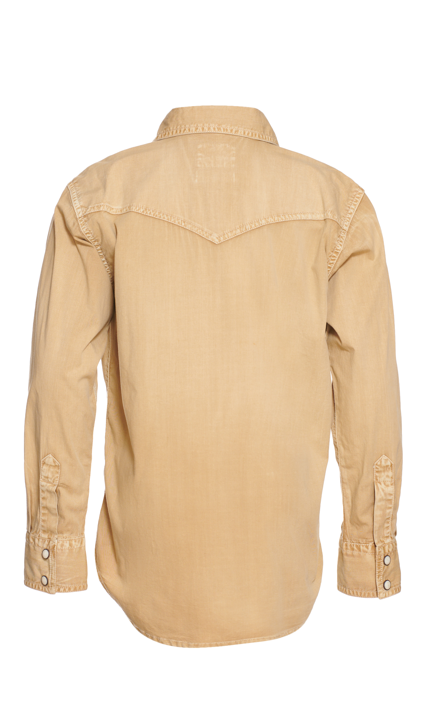 Rafter C Boys' ProFlex45 Washed Khaki Long Sleeve Stretch Western Shirt - Image 1