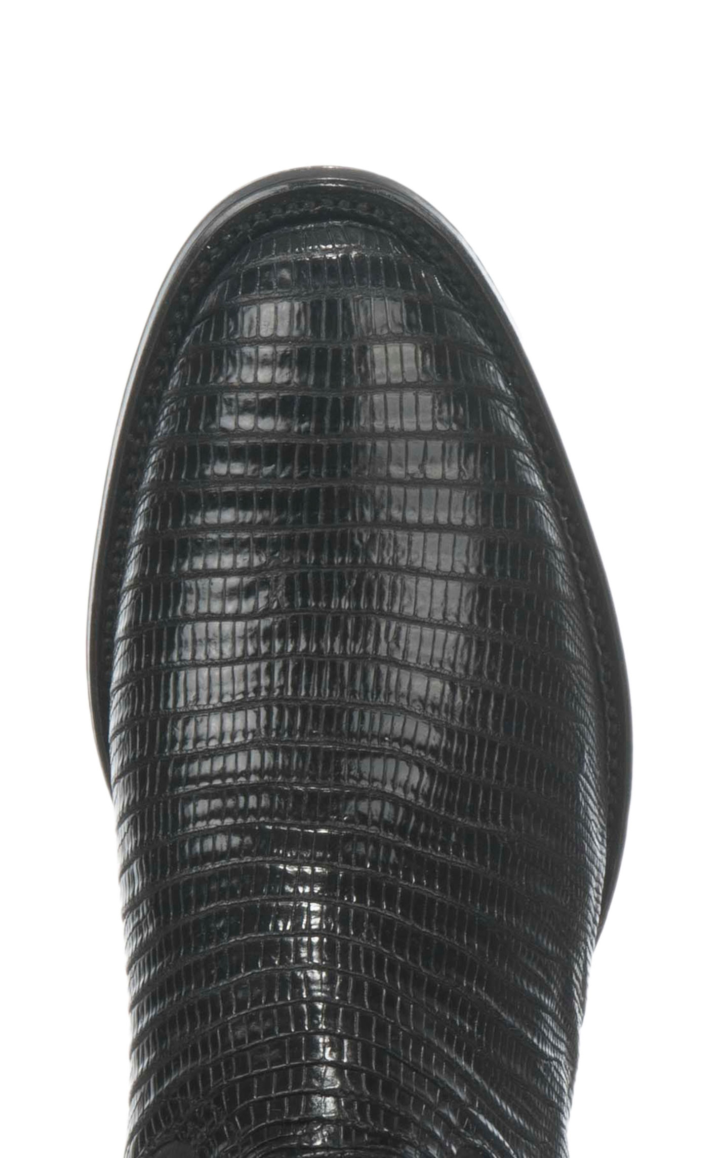 Tony Lama Men's Black Lizard R-Toe Exotic Cowboy Boots - Image 1