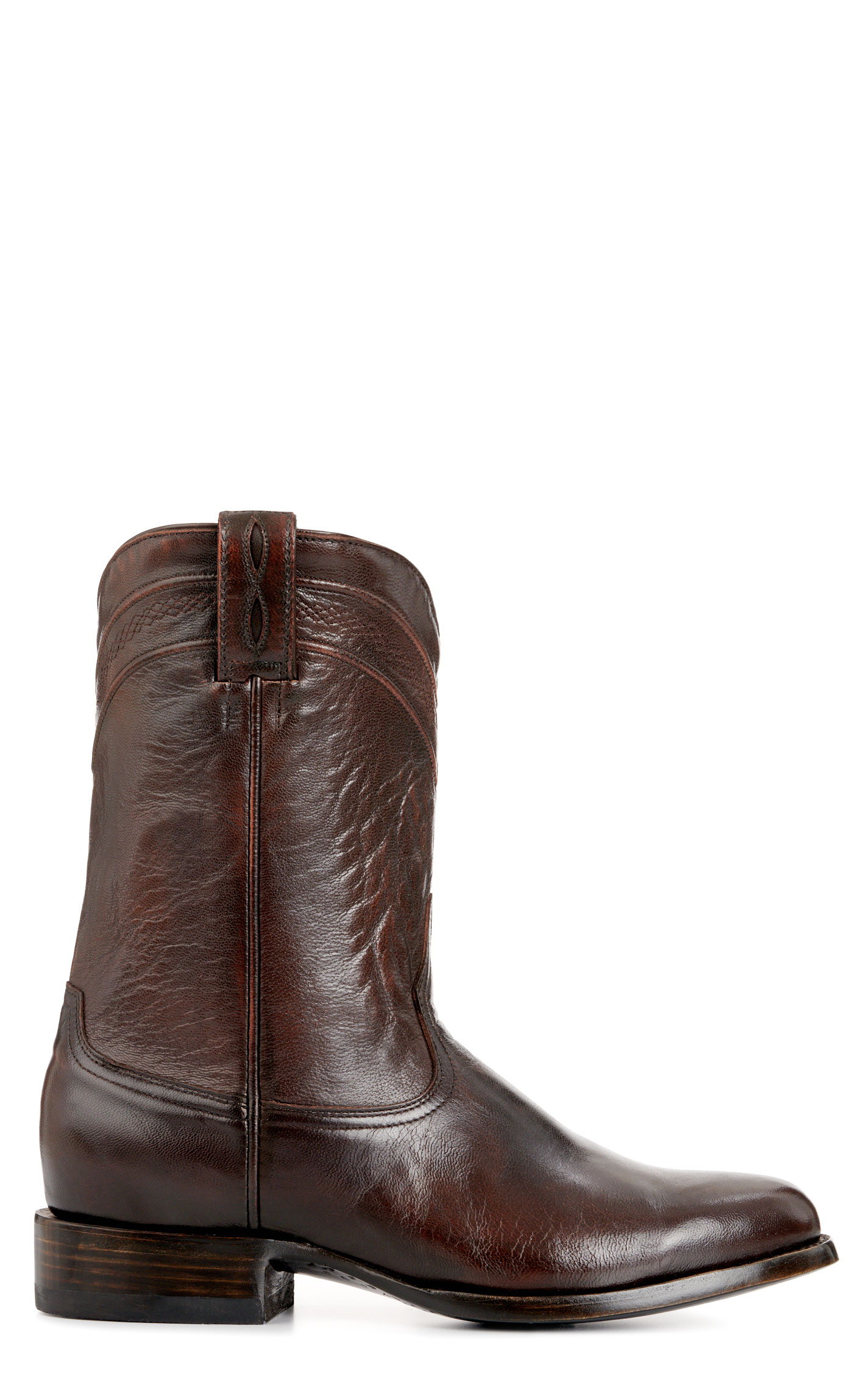 JRC & Sons Men's Kingston Brush Off Goat Leather Round Toe Roper Boot in Chocolate - Image 1