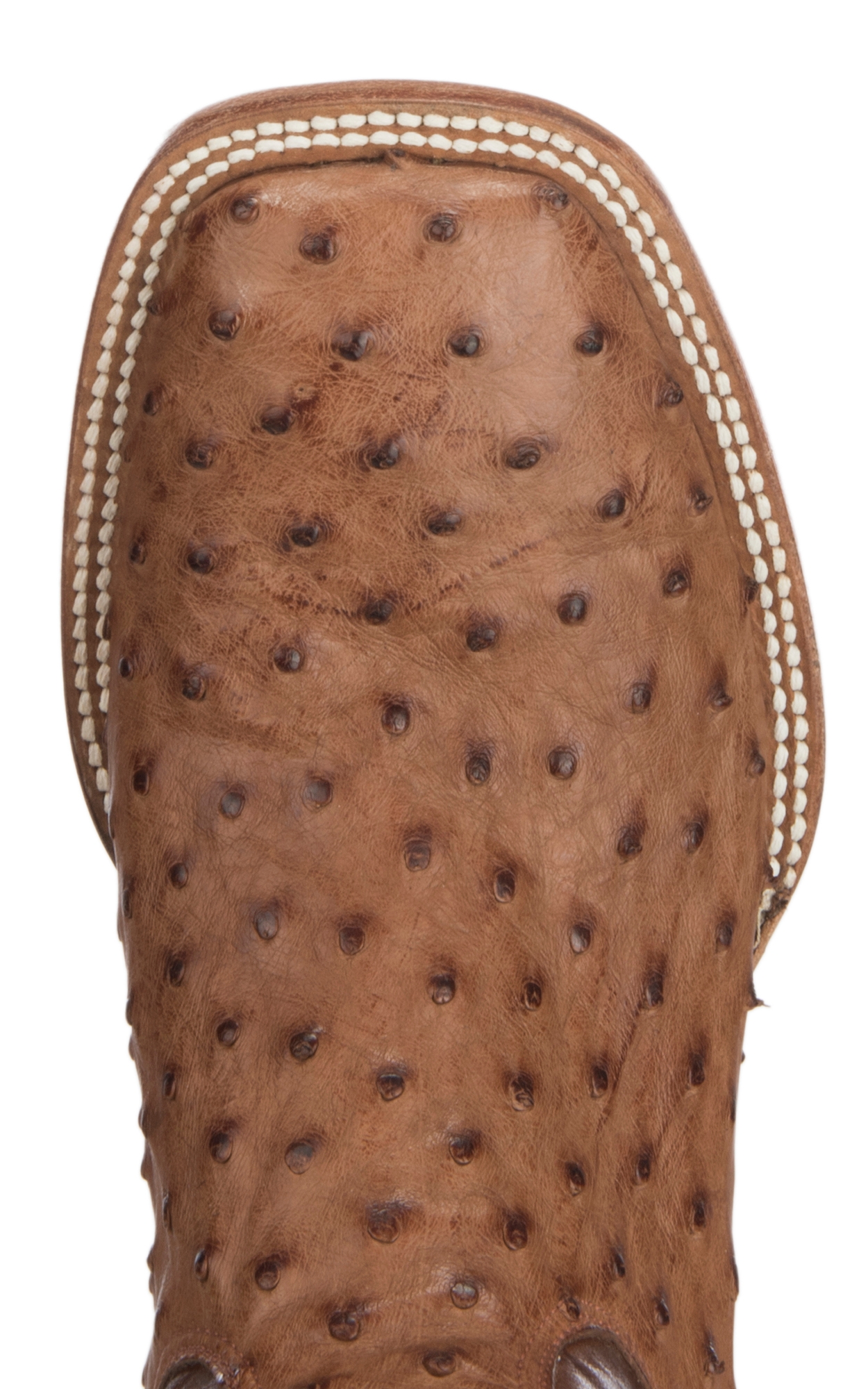 Black Jack Men's Burnished Brown Full Quill Ostrich and Cigar Wide Square Toe Exotic Cowboy Boots - Image 1