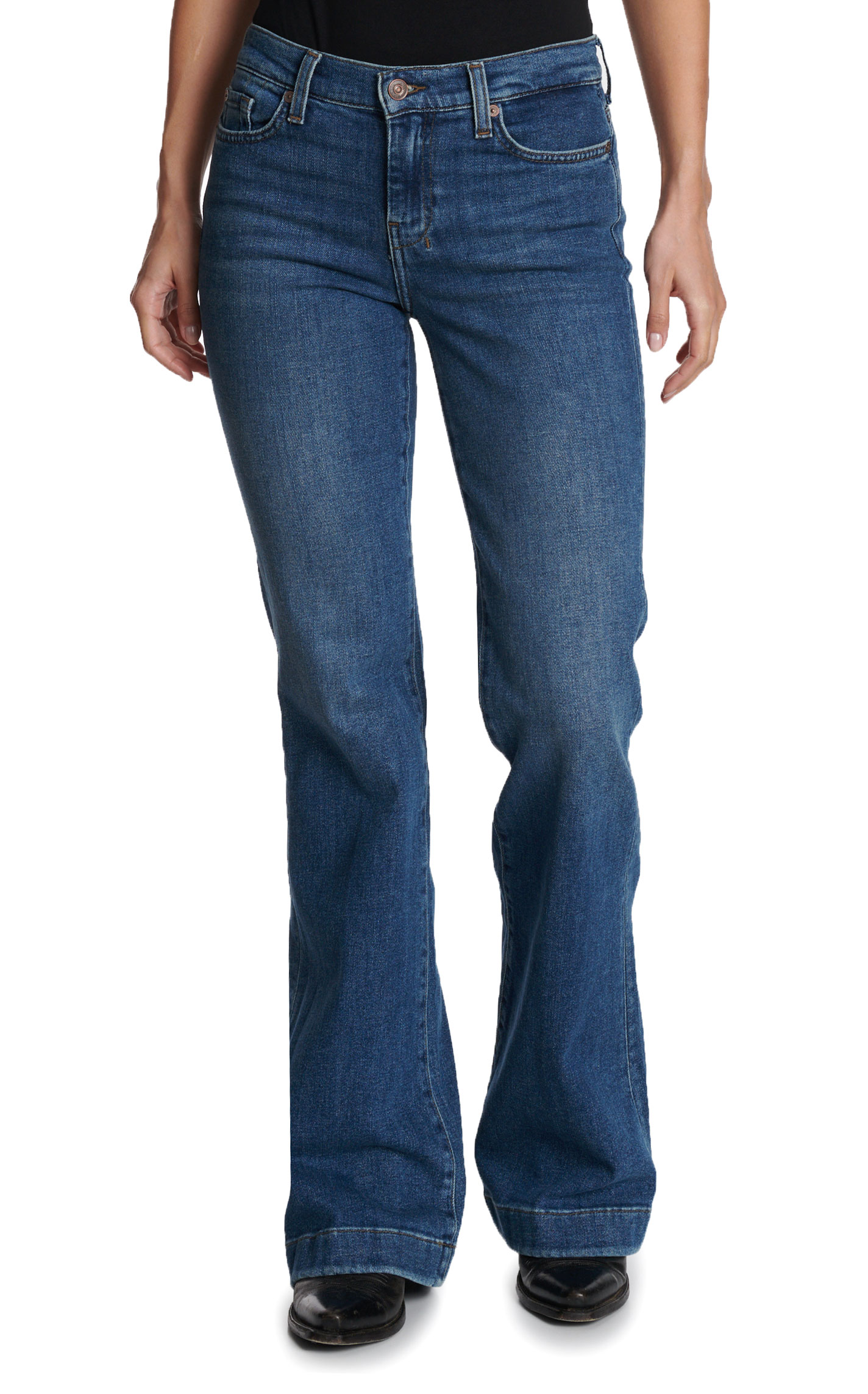 7 For All Mankind Women’s Medium Wash Dojo Sacramento Silver Pocket Jeans - Image 4