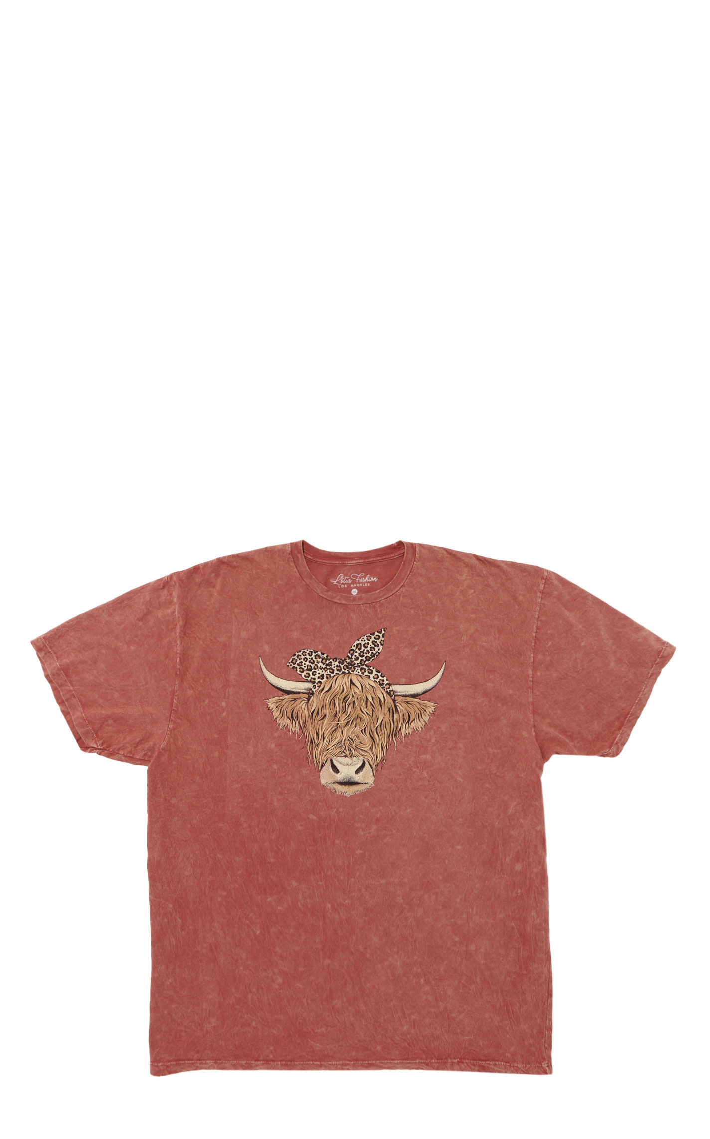 Lotus Fashion Women's Vintage Wine Highland Cow Graphic T-Shirt - Plus Sizes - Image 1
