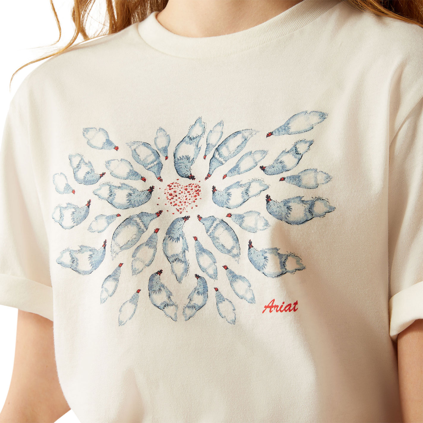 Ariat Girl's White Chicken Love T-Shirt - Image 1