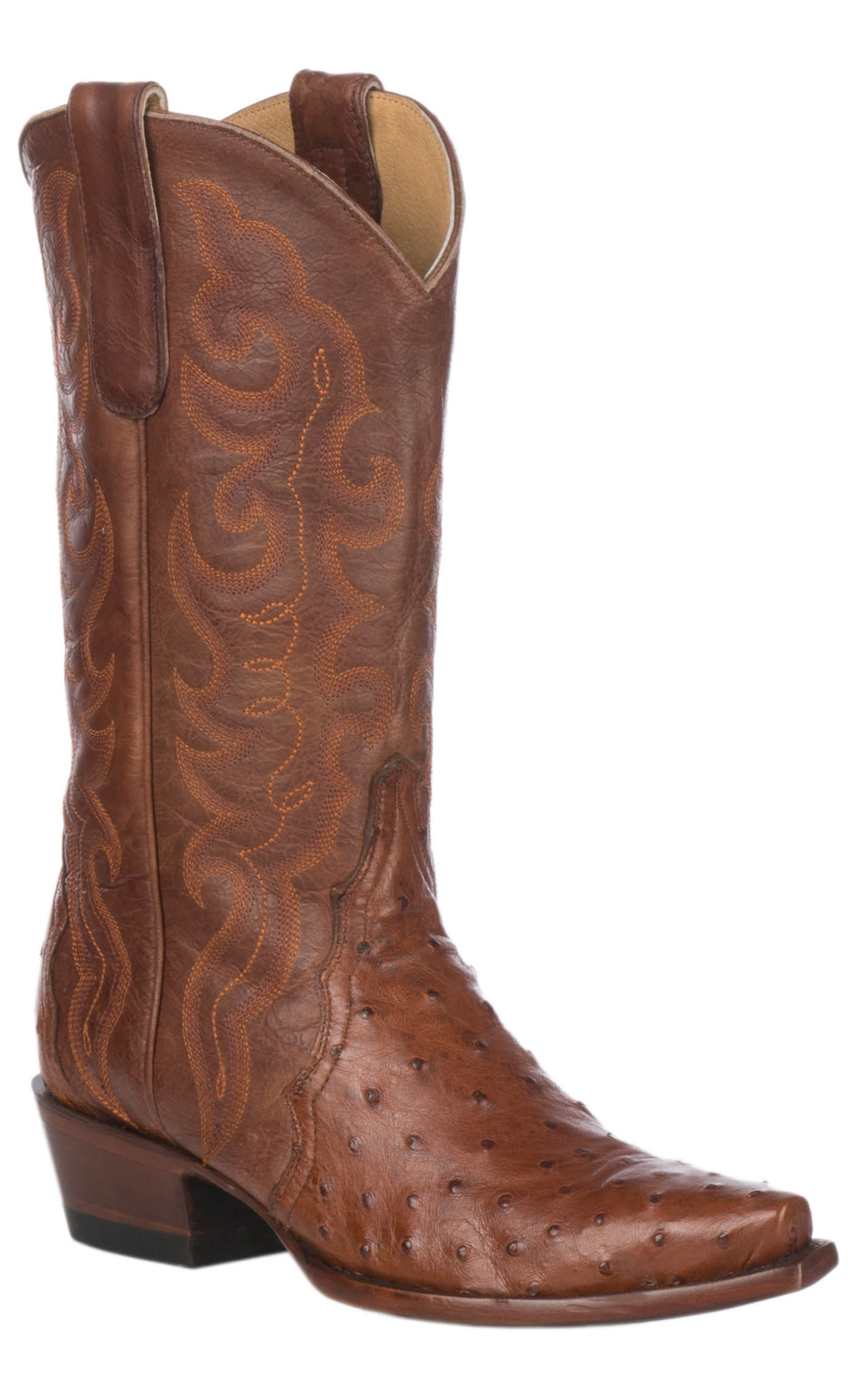 Cavender's Women's Brandy Full Quill Ostrich Snip Toe Exotic Cowboy Boots - Image 1