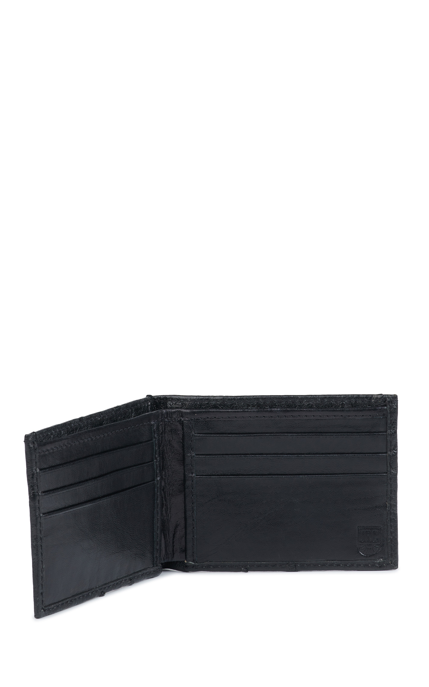 JRC & Sons Men's Black Ostrich Leather Bifold Exotic Wallet - Image 1