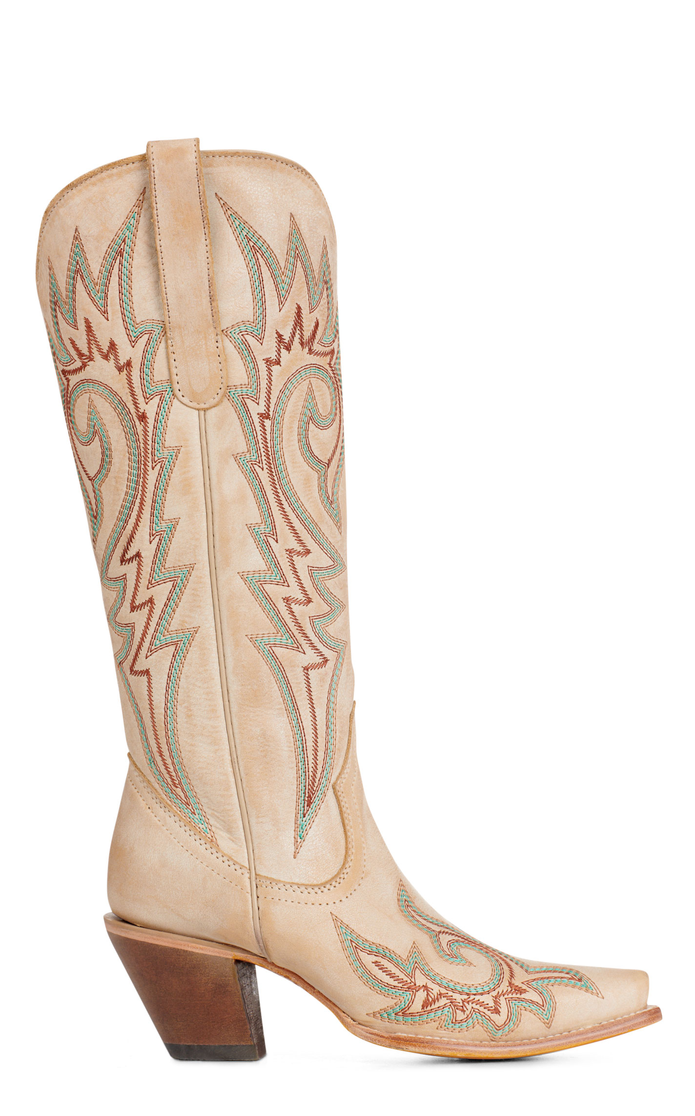 Corral Women's Bone & Multi Stitched Snip Toe Cowboy Boots - Image 1