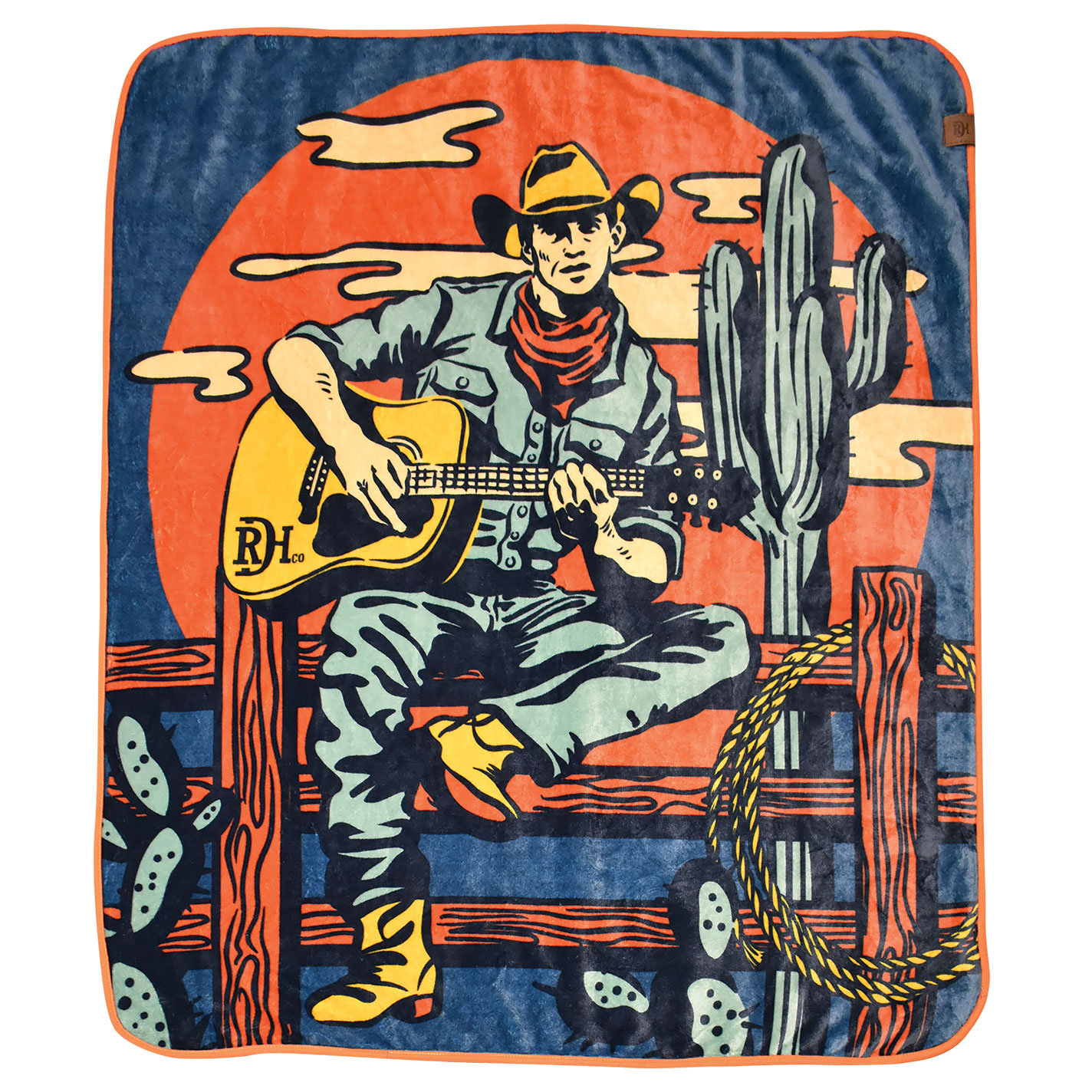 Red Dirt Hat Co. Colorful Singing Cowboy Fleece Blanket - Image 1