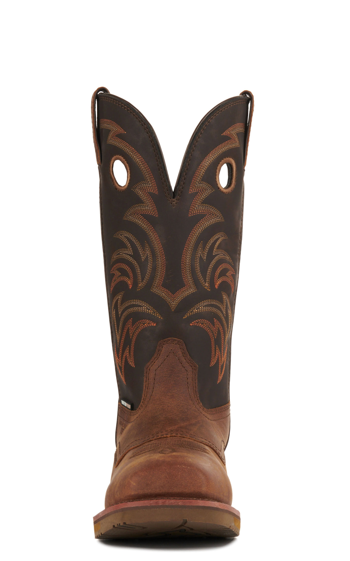 Double H Men's Tan and Chocolate Brown Waterproof Wide Square Composite Toe Work Boots - Image 1