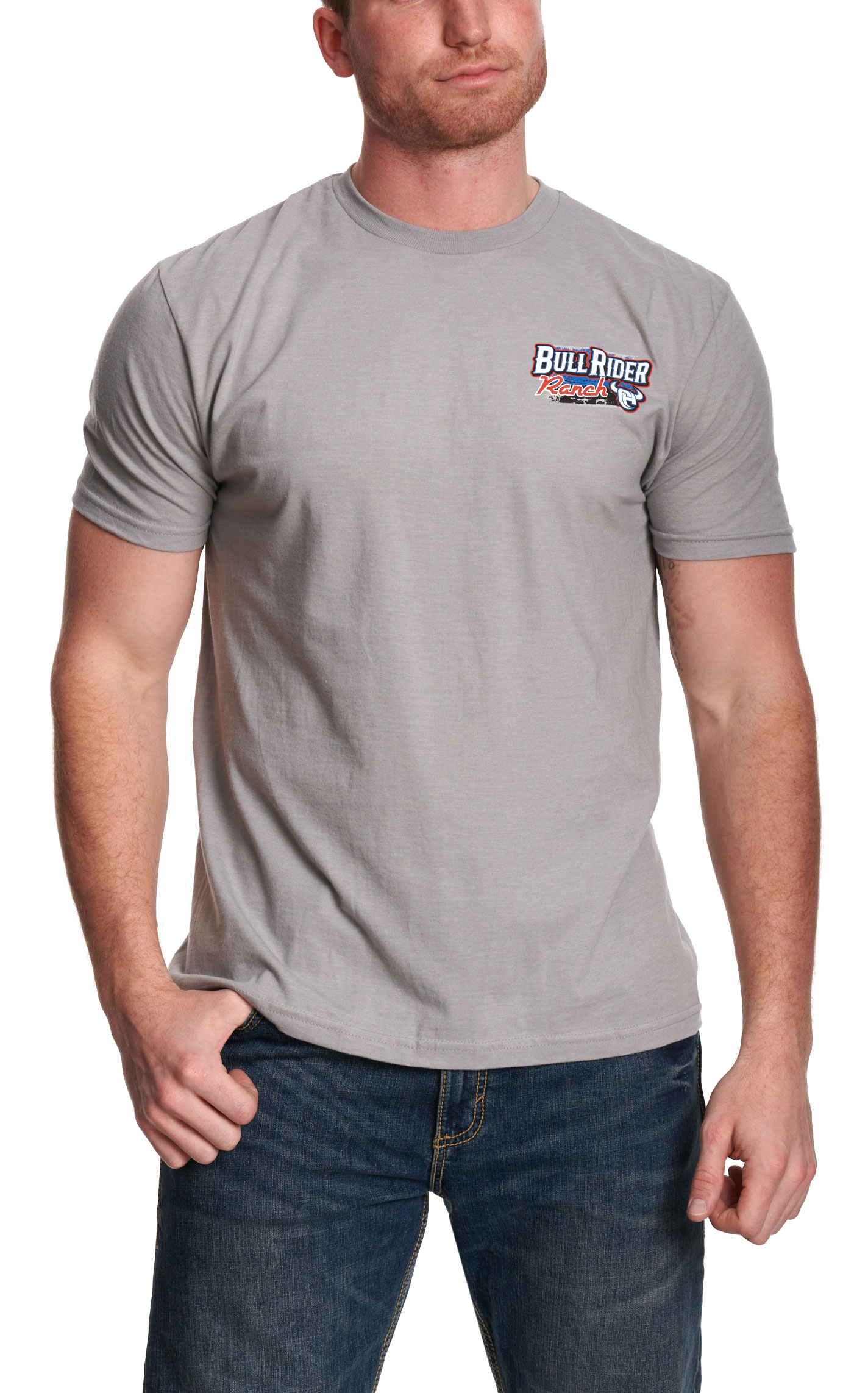 Cowboy Hardware Men's Silver Bull Rider Graphic T-Shirt - Image 1